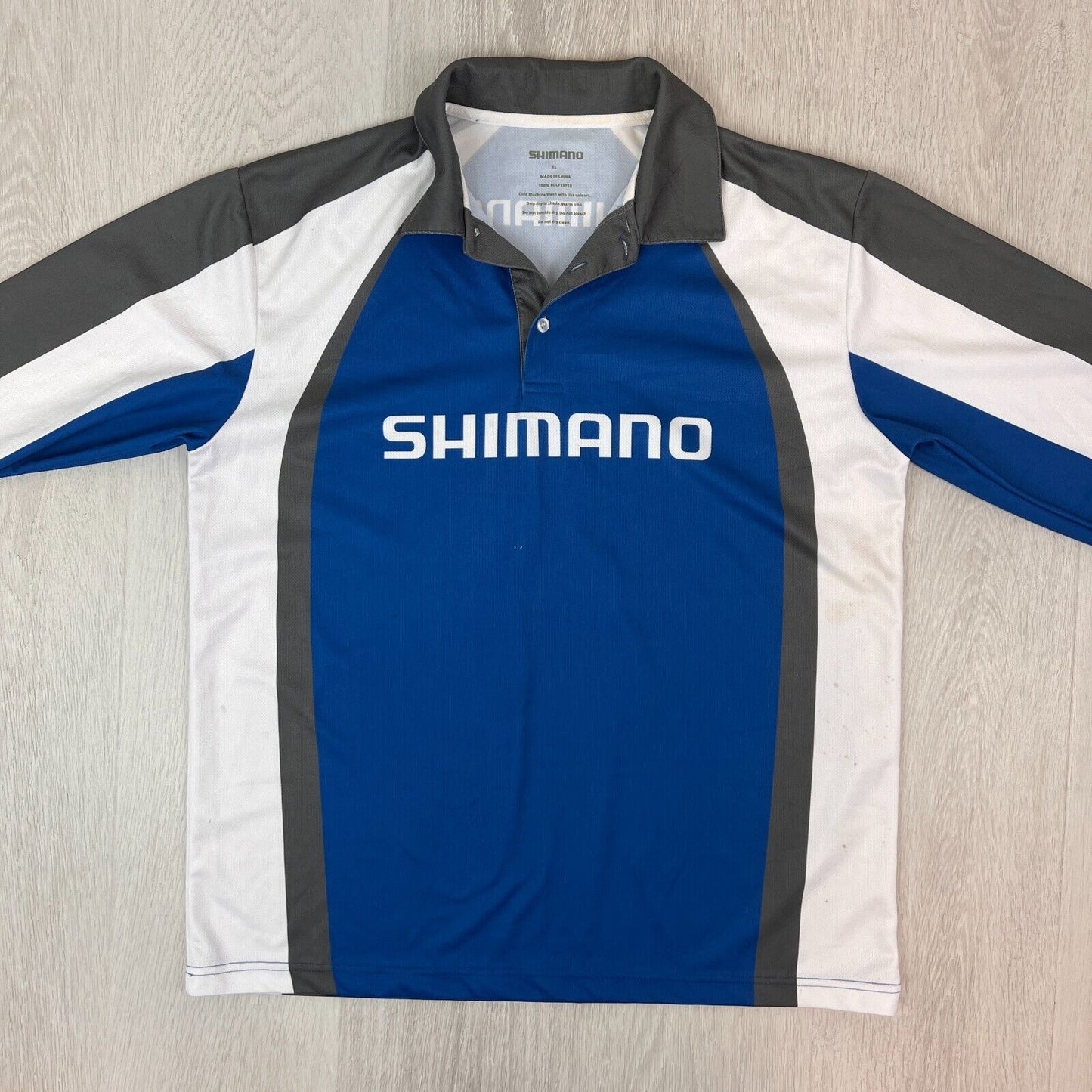 Shimano Mens Long Sleeve Fishing Polo Shirt Size XL