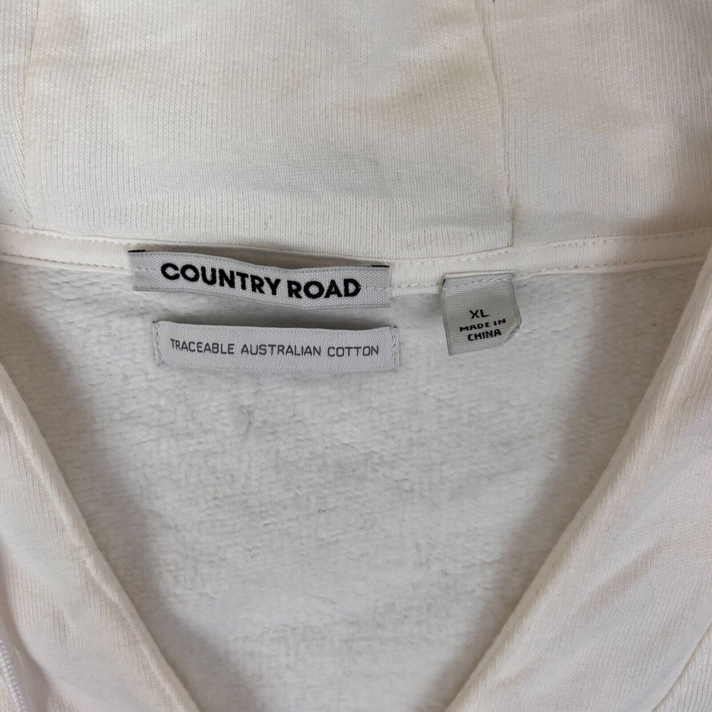 Country Road Womens Off-White Pullover Sleeveless Hoodie Size XL