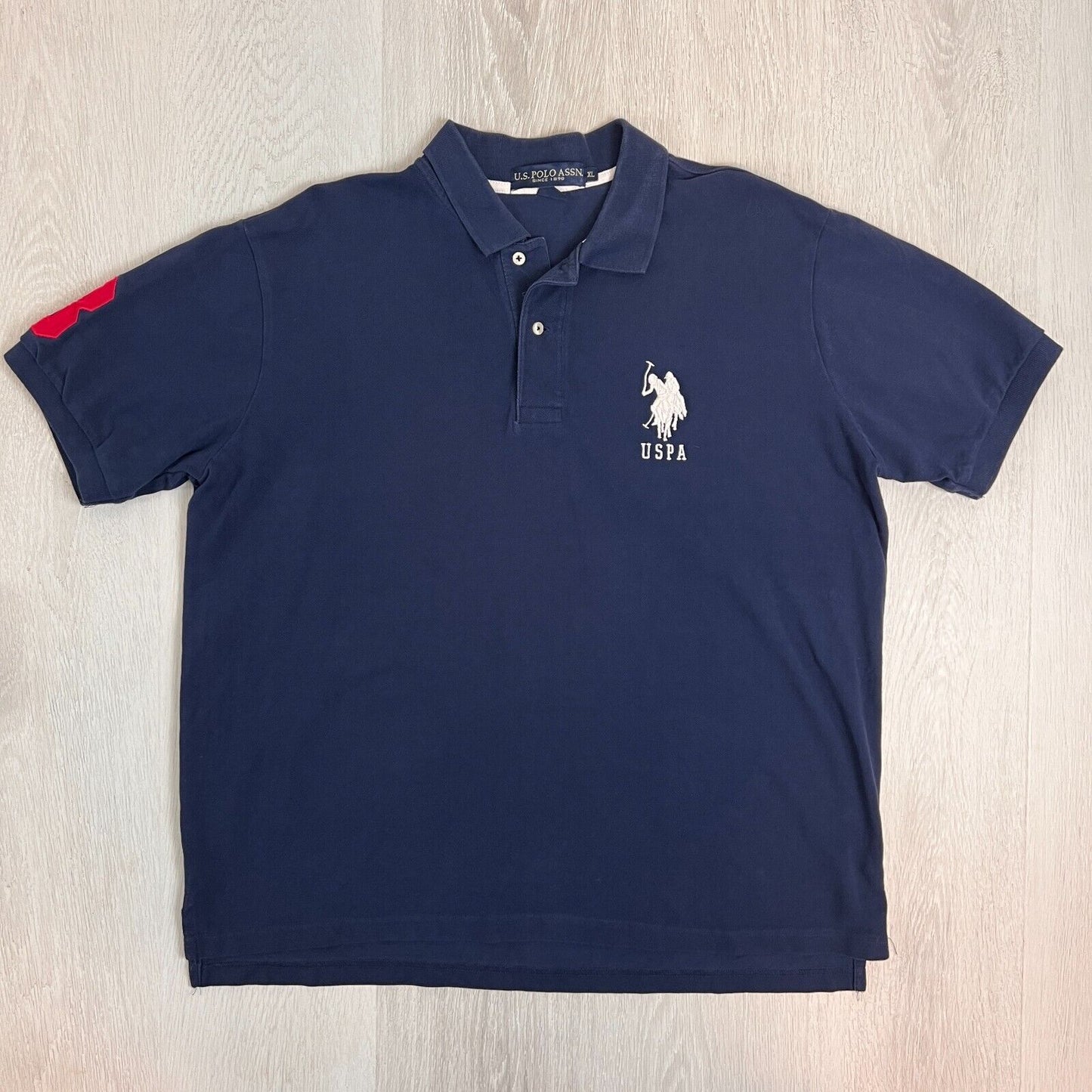 US Polo Assn. Mens Navy Blue Short Sleeve Polo Shirt Size XL