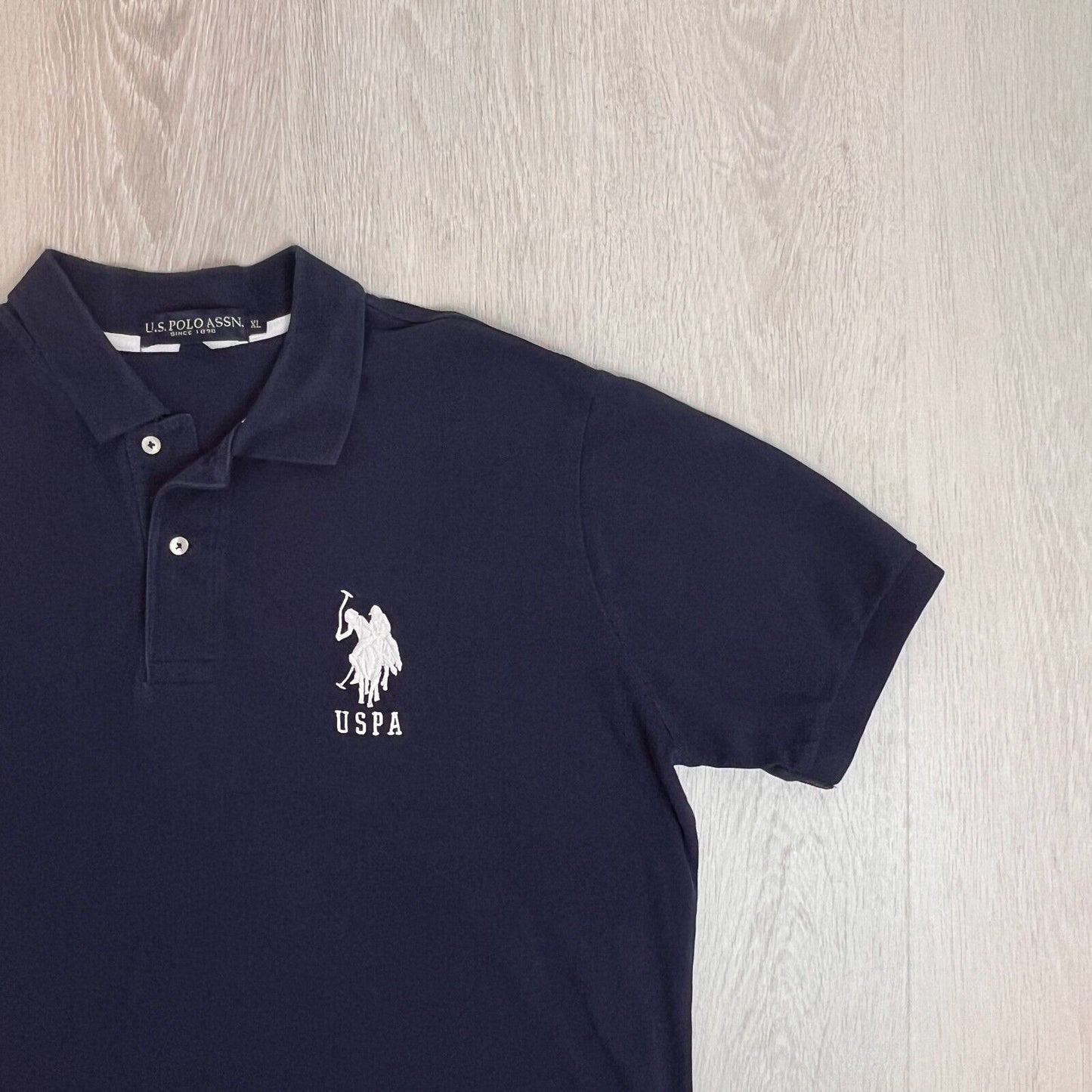 US Polo Assn. Mens Navy Blue Short Sleeve Polo Shirt Size XL