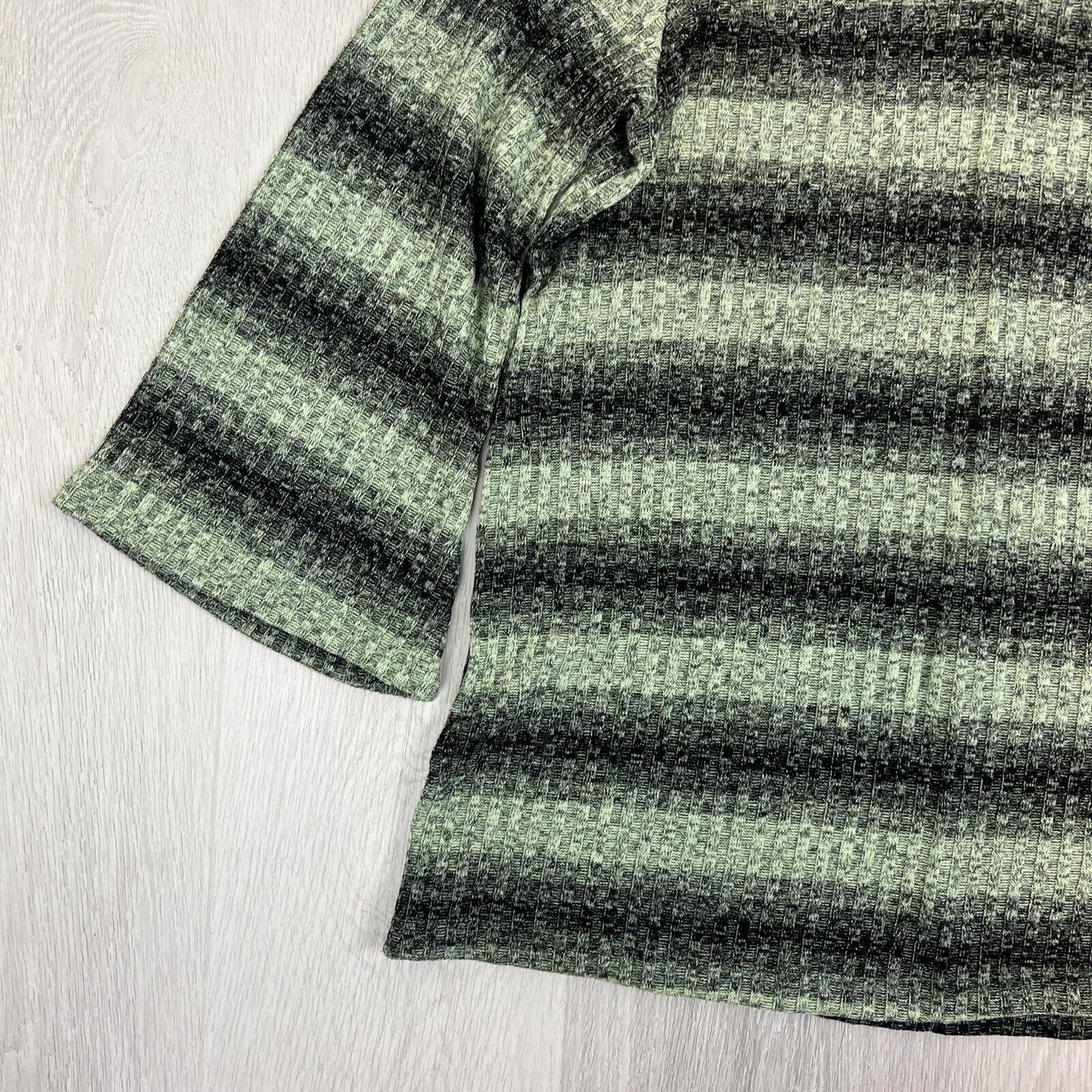 Suzanne Betro Womens Knitted Stripped Green Top Size Large