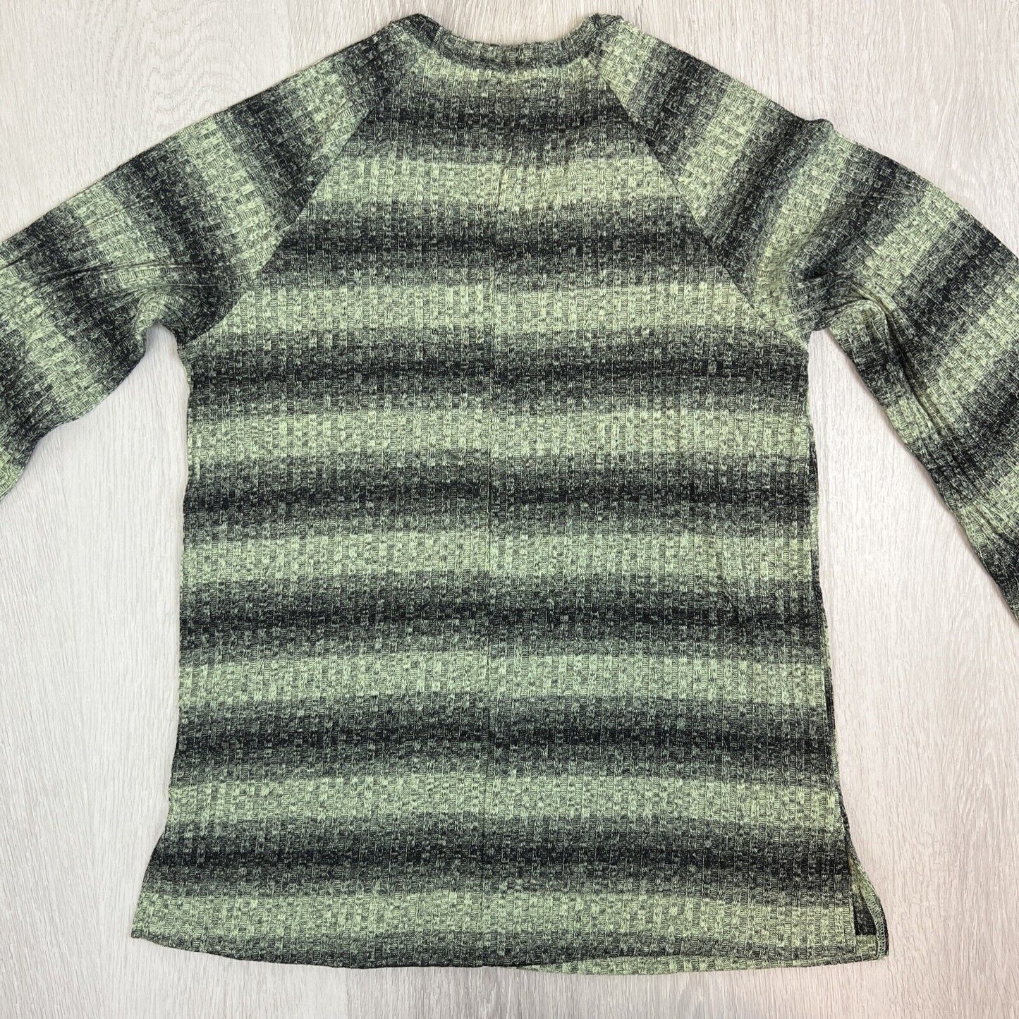 Suzanne Betro Womens Knitted Stripped Green Top Size Large