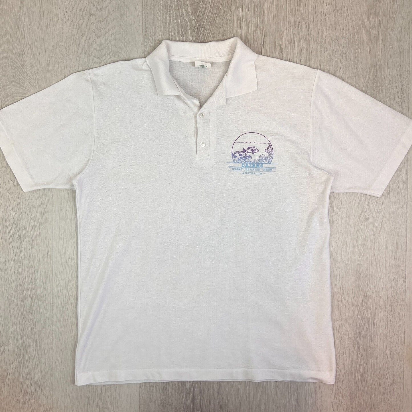 North Shirts Cairns Great Barrier Reef Mens Polo Shirt Size L-XL Approx