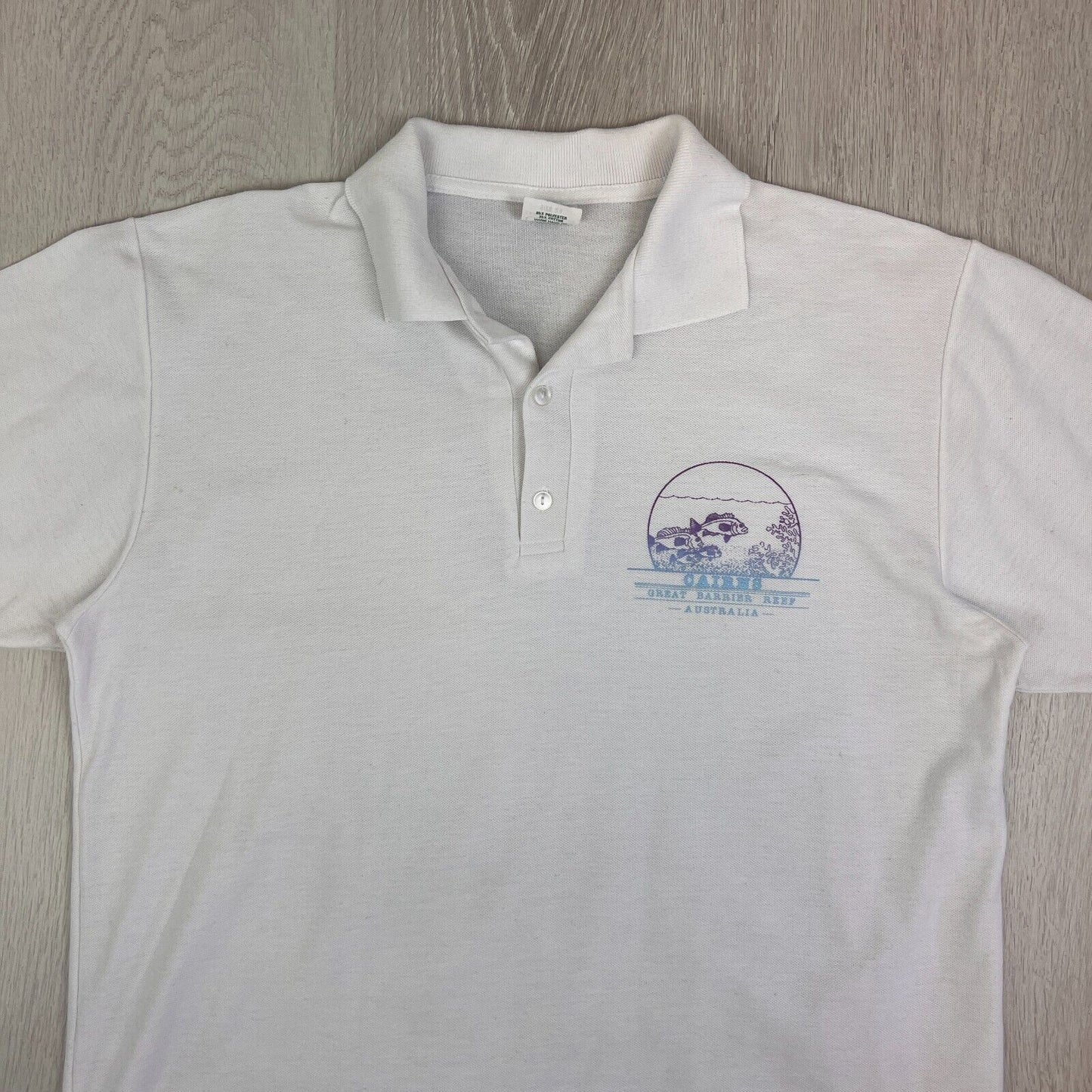 North Shirts Cairns Great Barrier Reef Mens Polo Shirt Size L-XL Approx