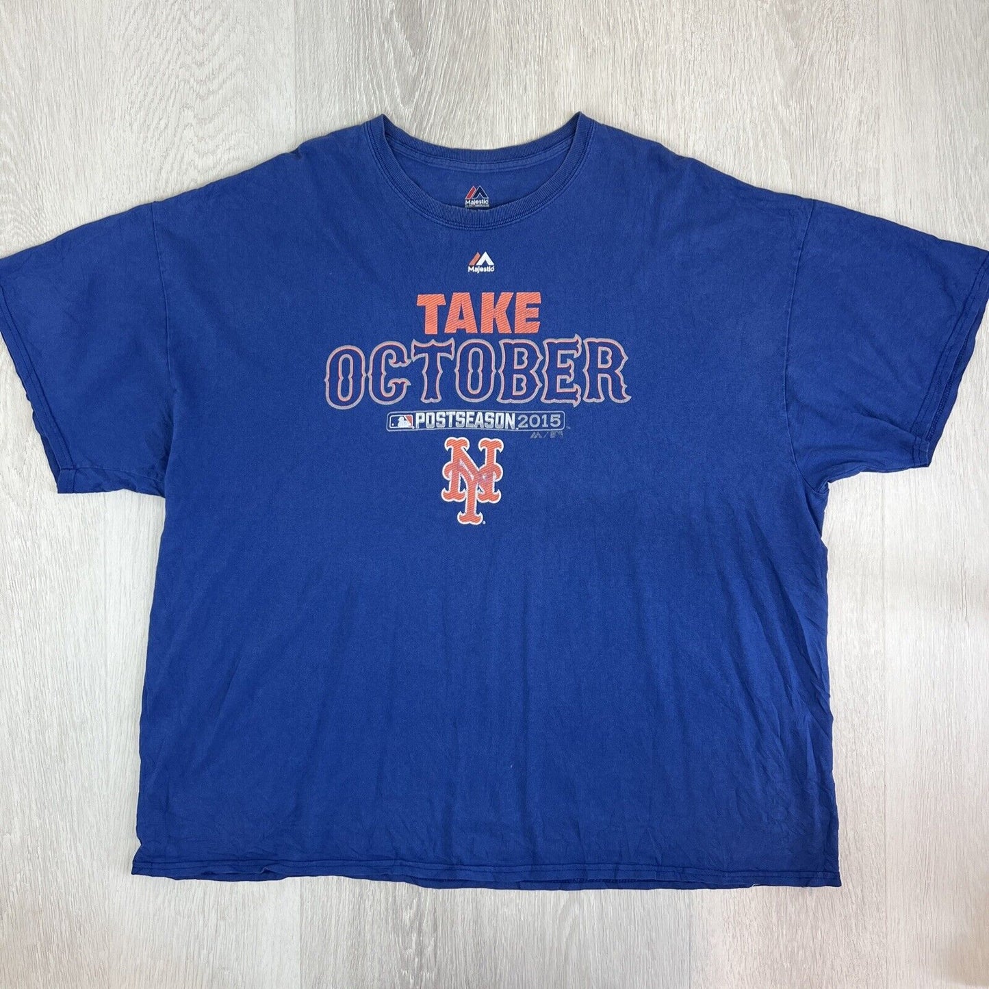Majestic New York Mets MLB Baseball Mens Blue T-Shirt Size 2XL