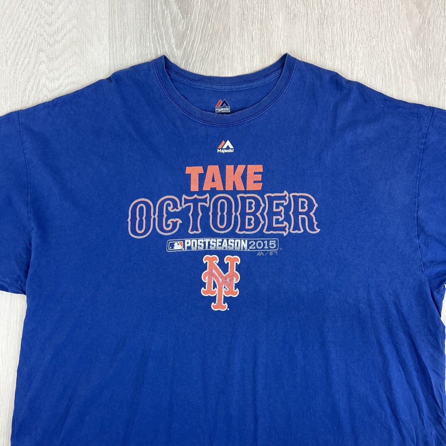 Majestic New York Mets MLB Baseball Mens Blue T-Shirt Size 2XL