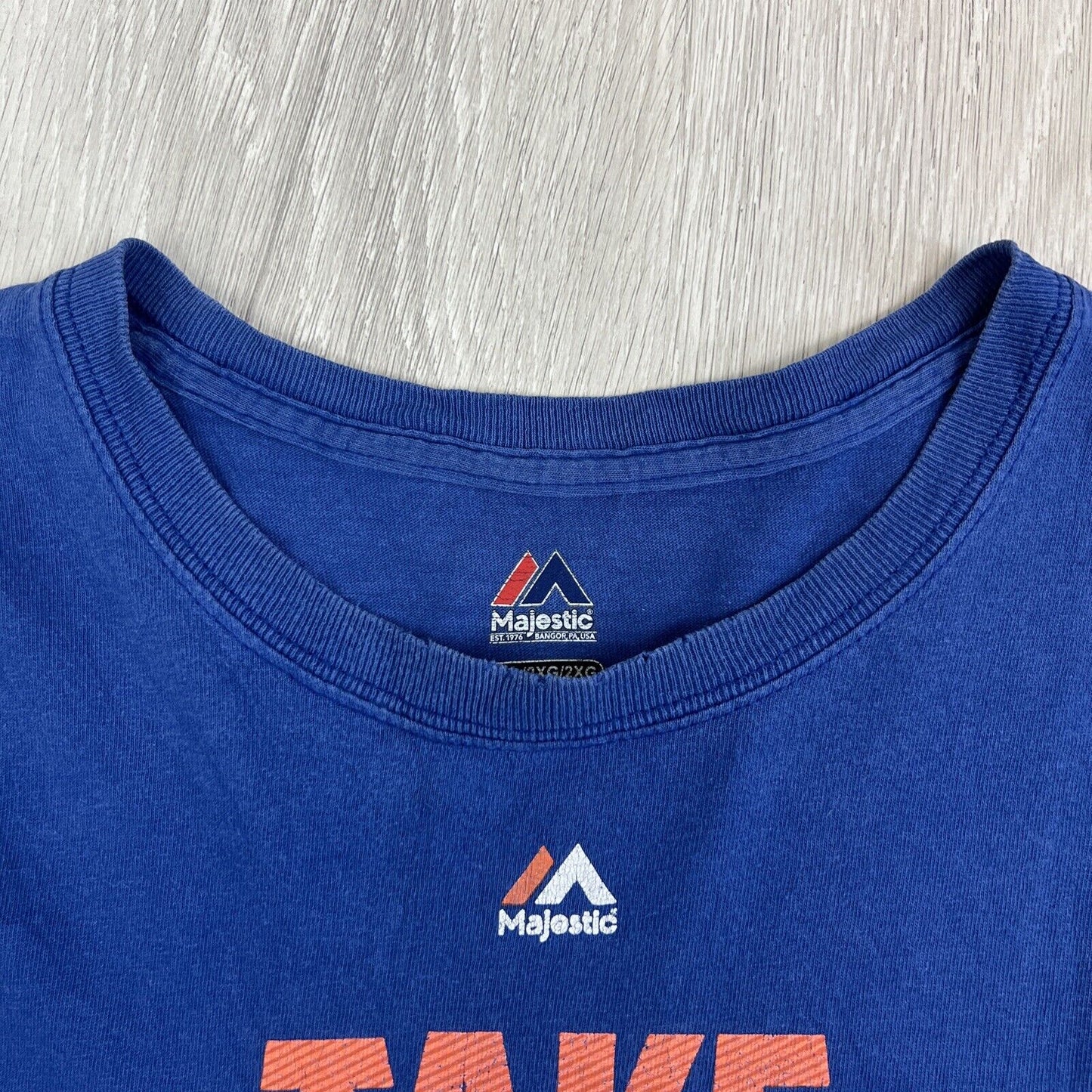 Majestic New York Mets MLB Baseball Mens Blue T-Shirt Size 2XL