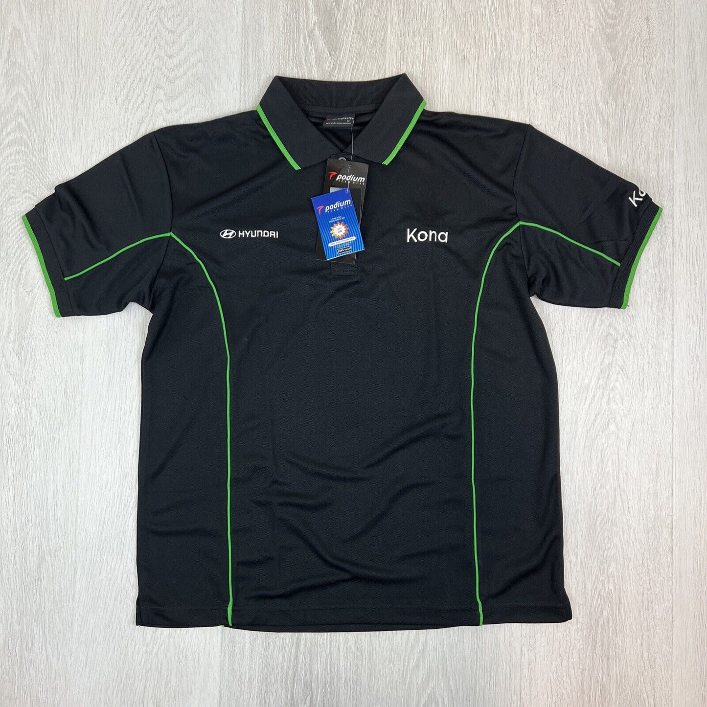 Podium Hyundai Kona Mens Black Short Sleeve Polo Shirt Size Medium (New)