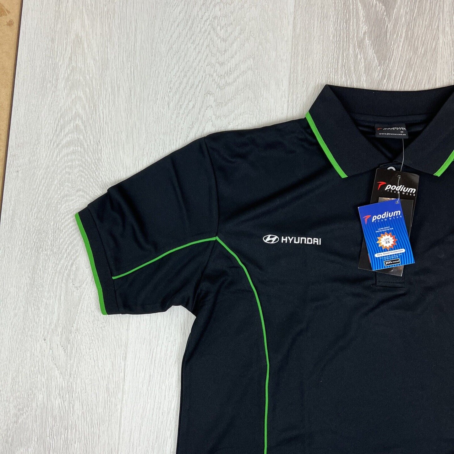 Podium Hyundai Kona Mens Black Short Sleeve Polo Shirt Size Medium (New)