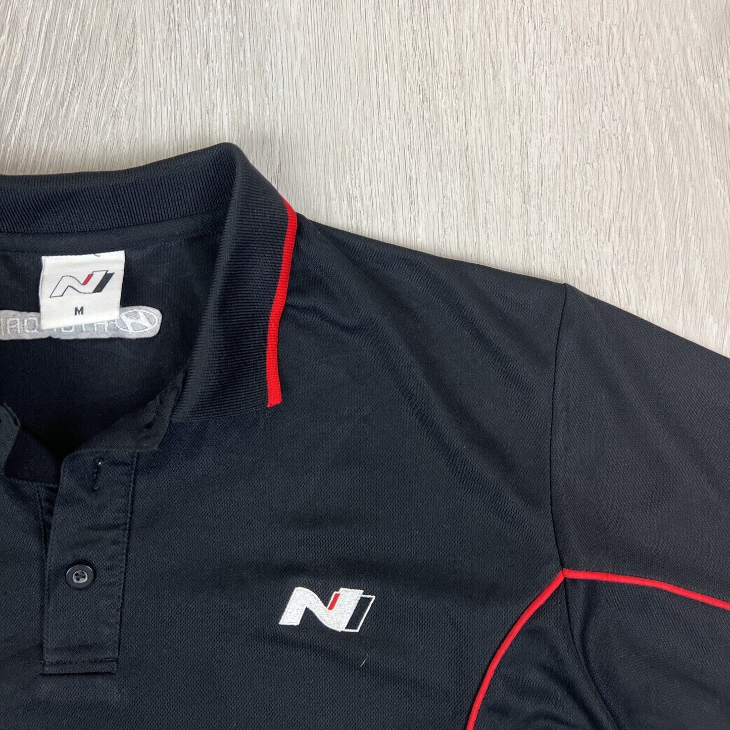 Hyundai N Mens Black Short Sleeve Polo Shirt Size Medium