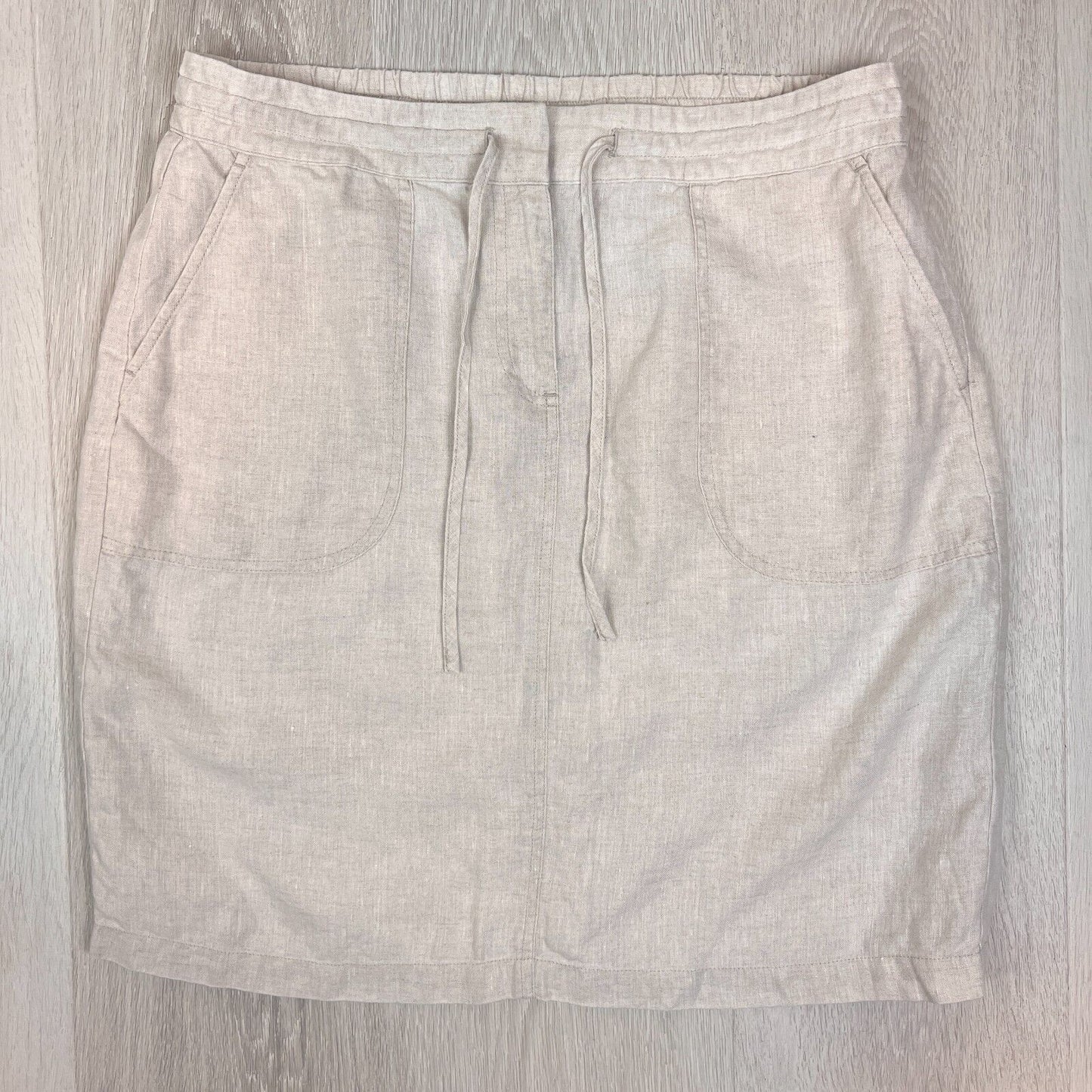 Jacqui E Linen Collection Womens Beige Linen Skirt Size 12