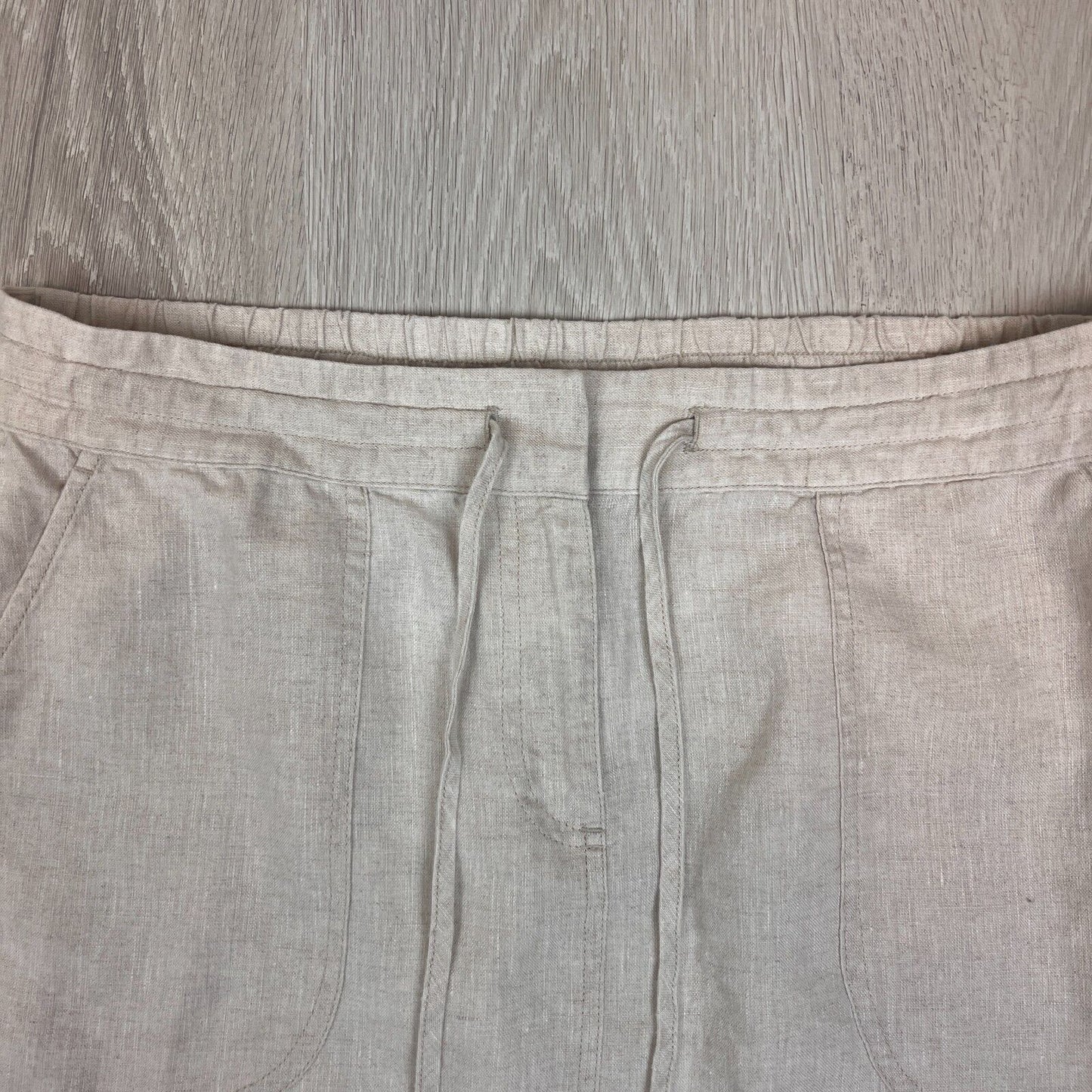 Jacqui E Linen Collection Womens Beige Linen Skirt Size 12