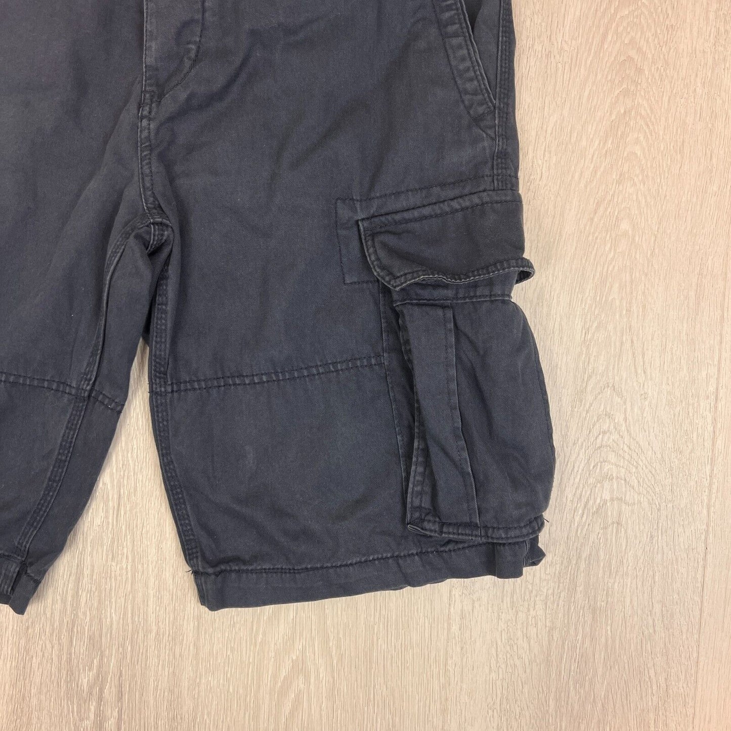 H&M LOGG Mens Navy Blue Cargo Shorts Size 33