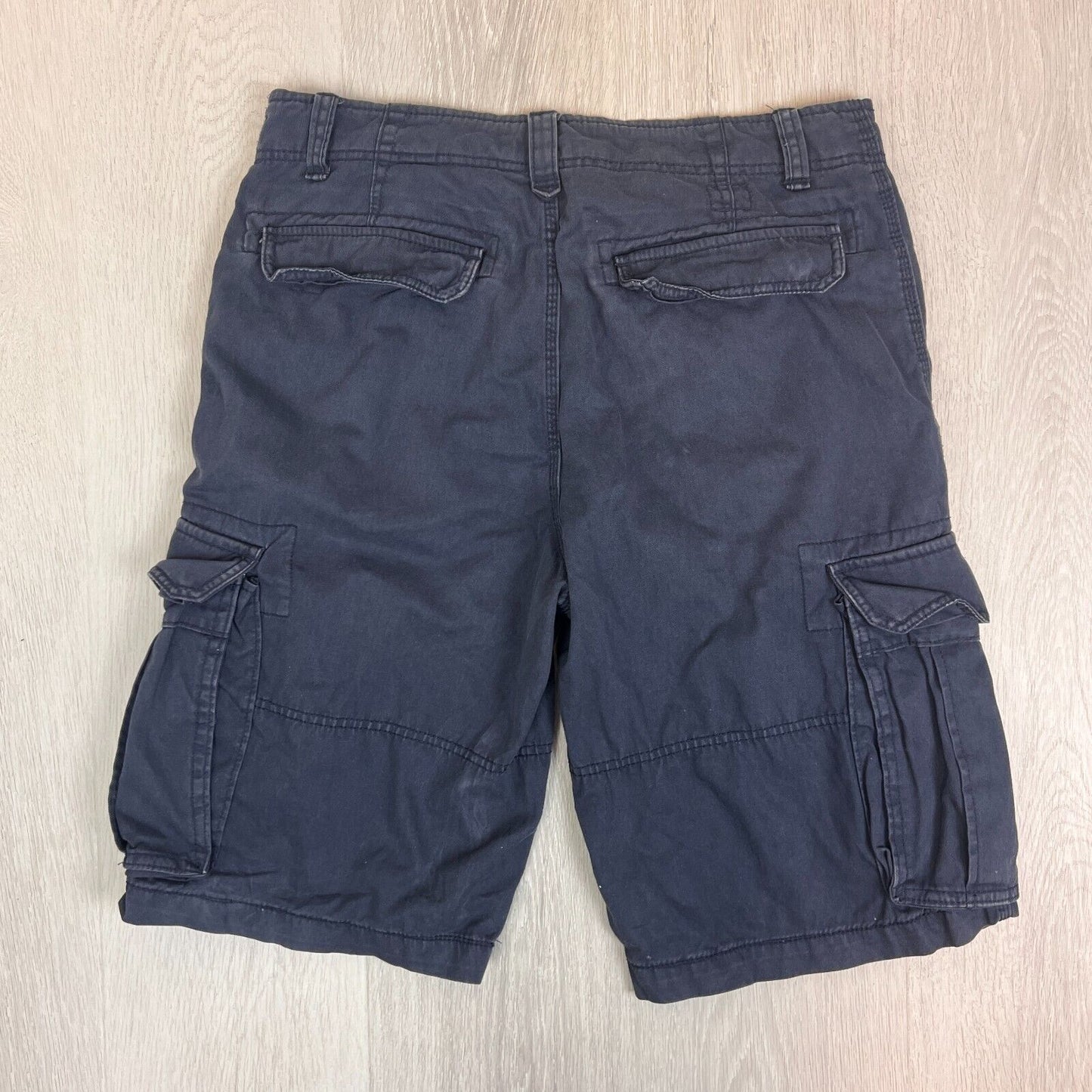 H&M LOGG Mens Navy Blue Cargo Shorts Size 33