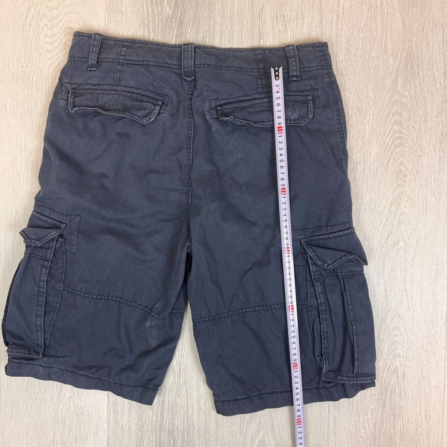 H&M LOGG Mens Navy Blue Cargo Shorts Size 33