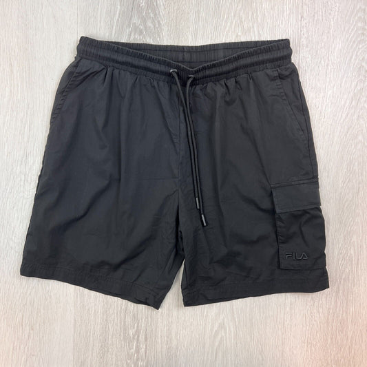 FILA Mens Black Activewear Ahtletic Cargo Pocket Shorts Size Medium