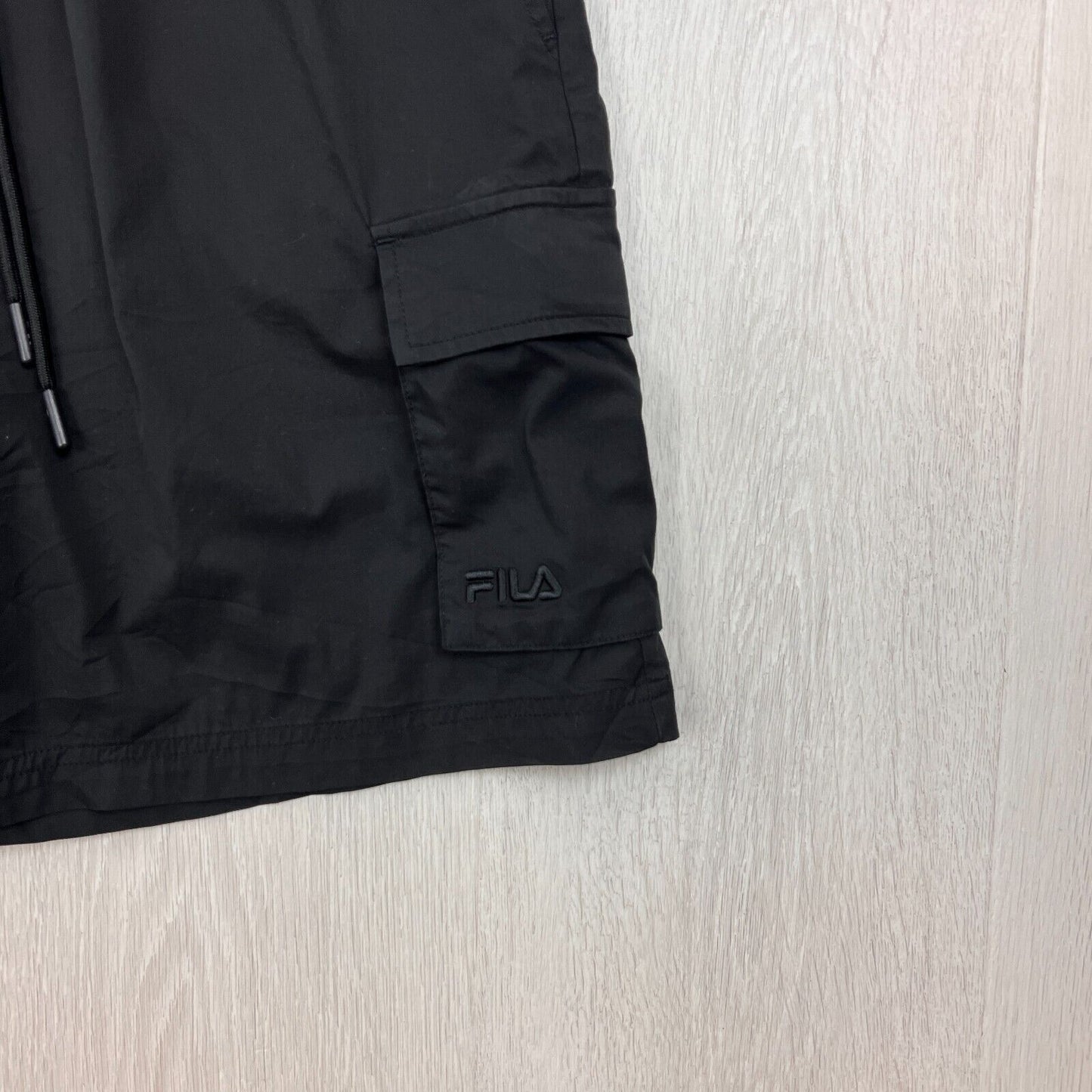 FILA Mens Black Activewear Ahtletic Cargo Pocket Shorts Size Medium