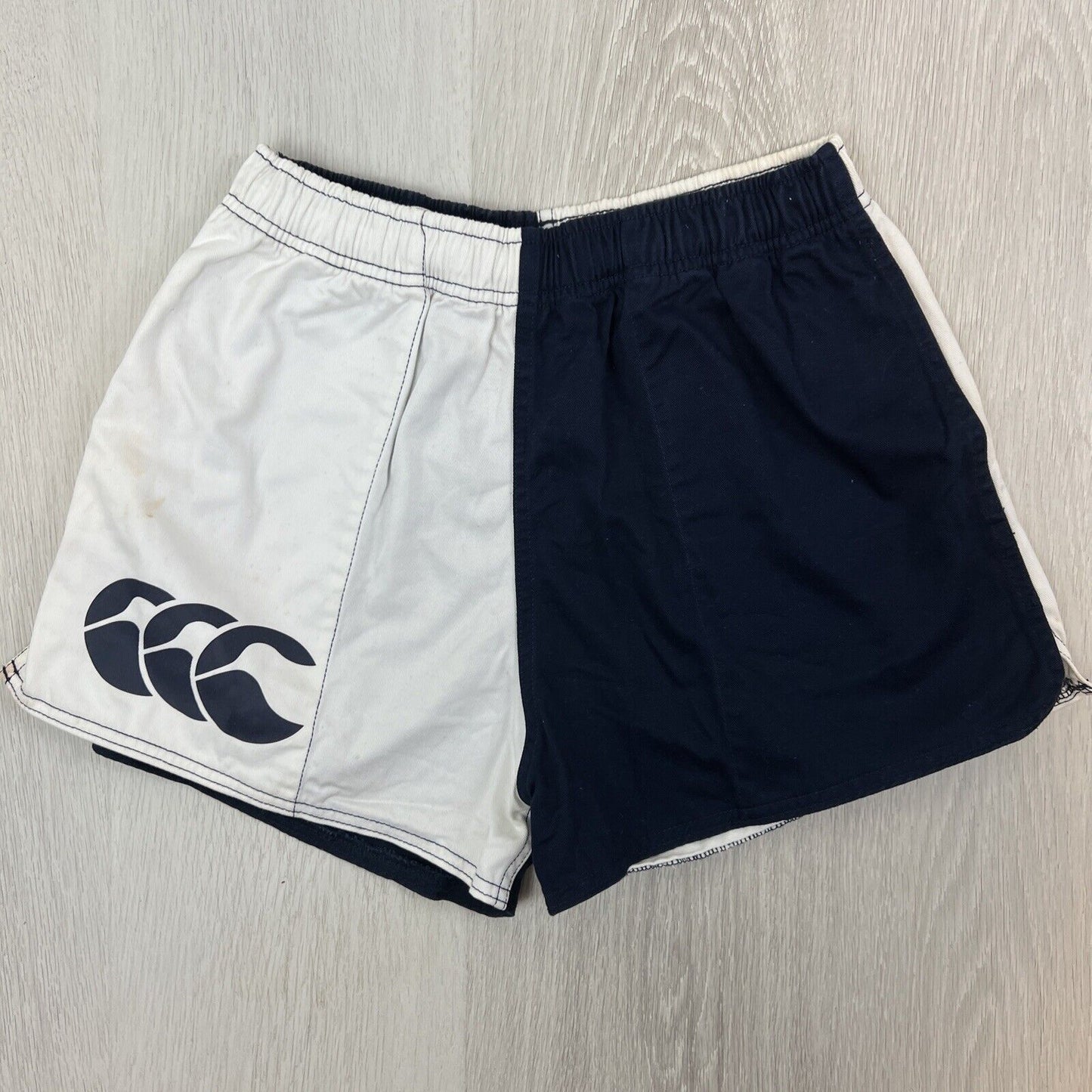 Canterbury Navy & White Cotton Rugby Shorts Size 32