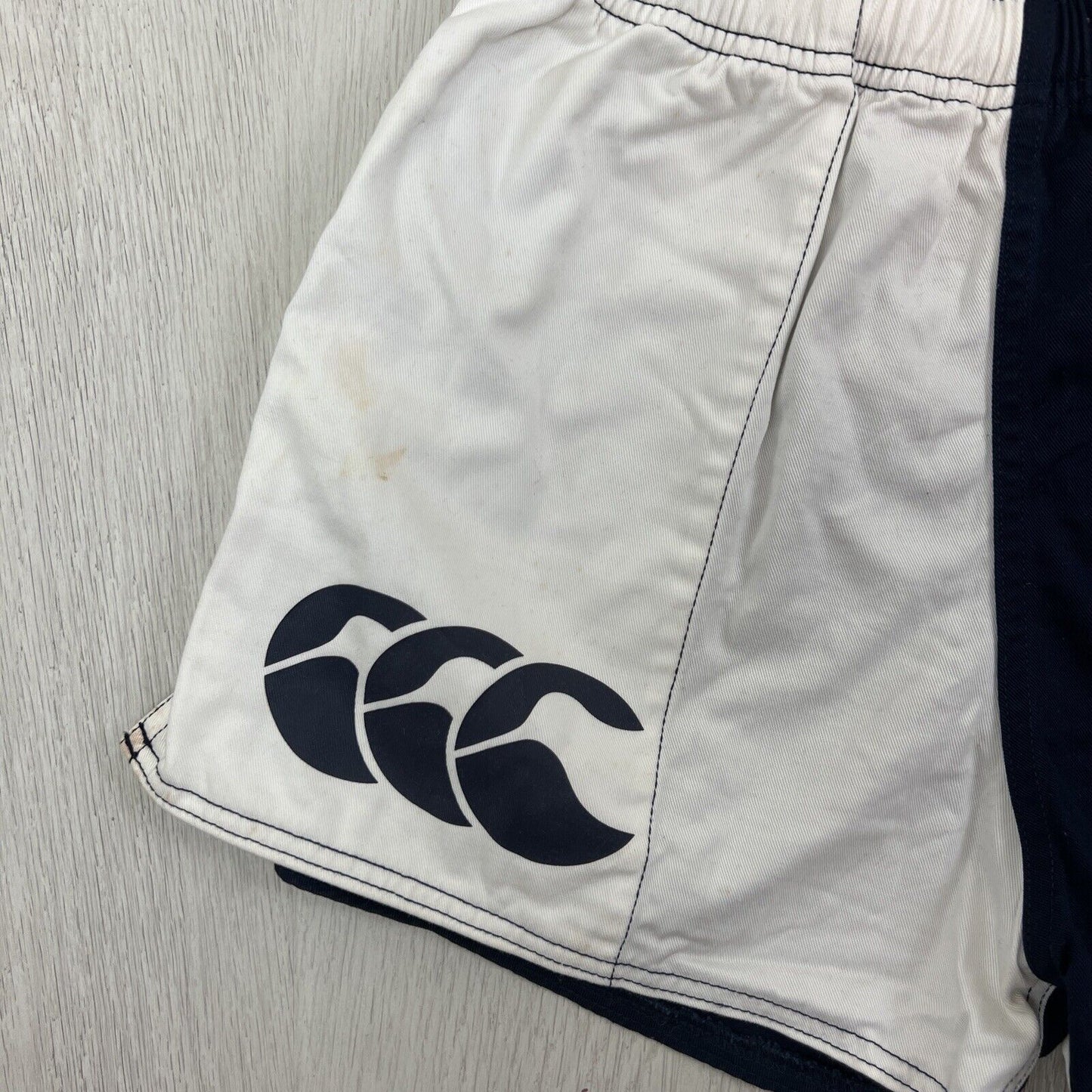 Canterbury Navy & White Cotton Rugby Shorts Size 32