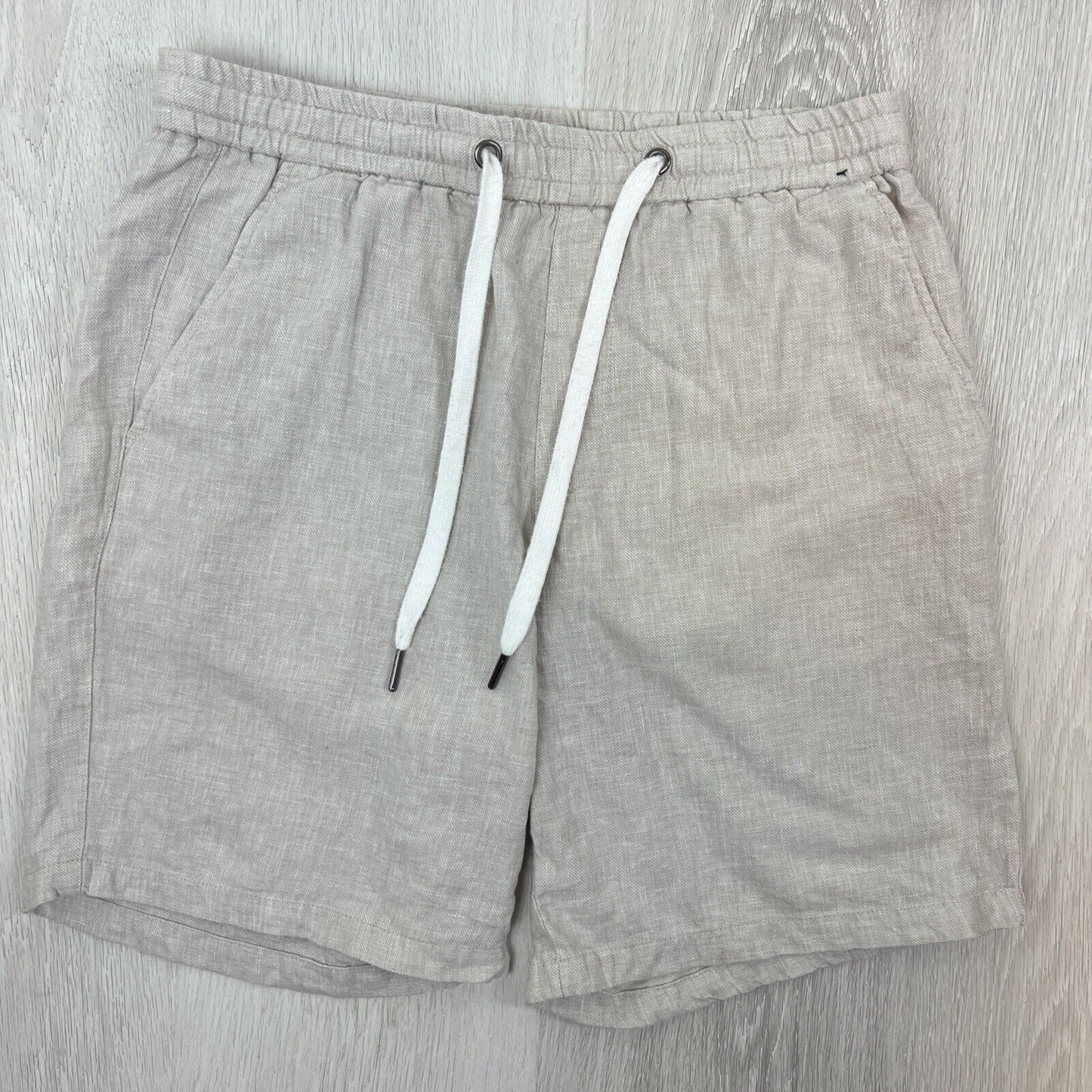 Connor Mens Beige Linen Blend Shorts Size 31