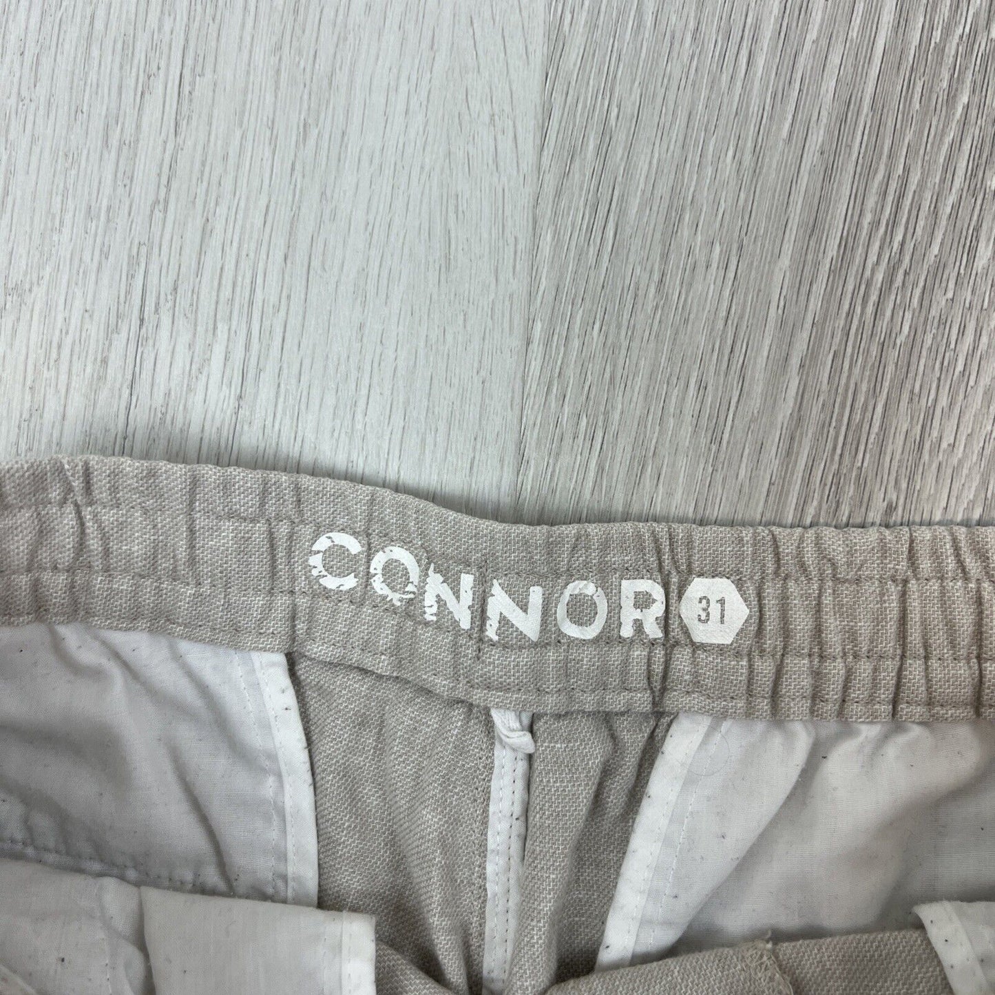 Connor Mens Beige Linen Blend Shorts Size 31