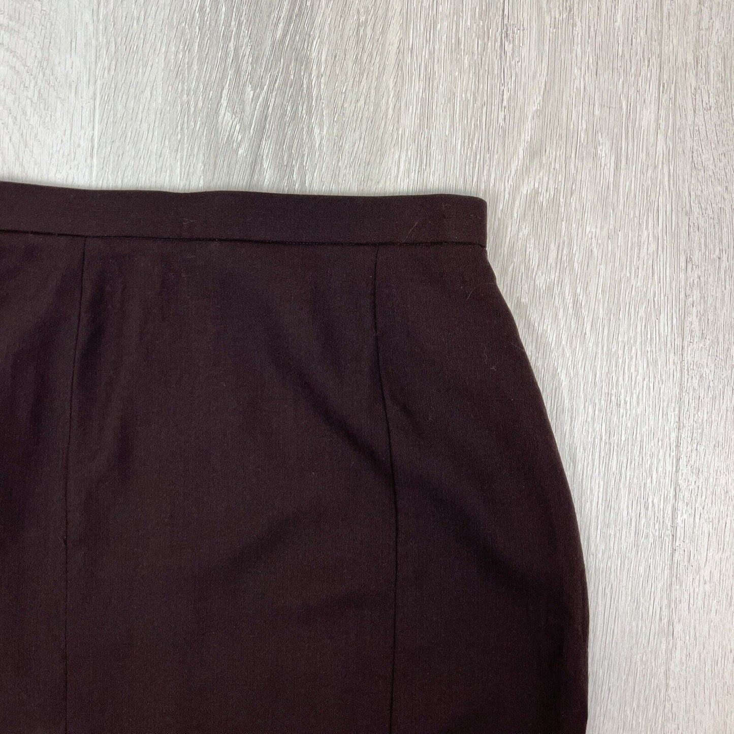 Due Per Due Collection Womens Brown Pencil Straight Skirt Size 8 100% Wool USA