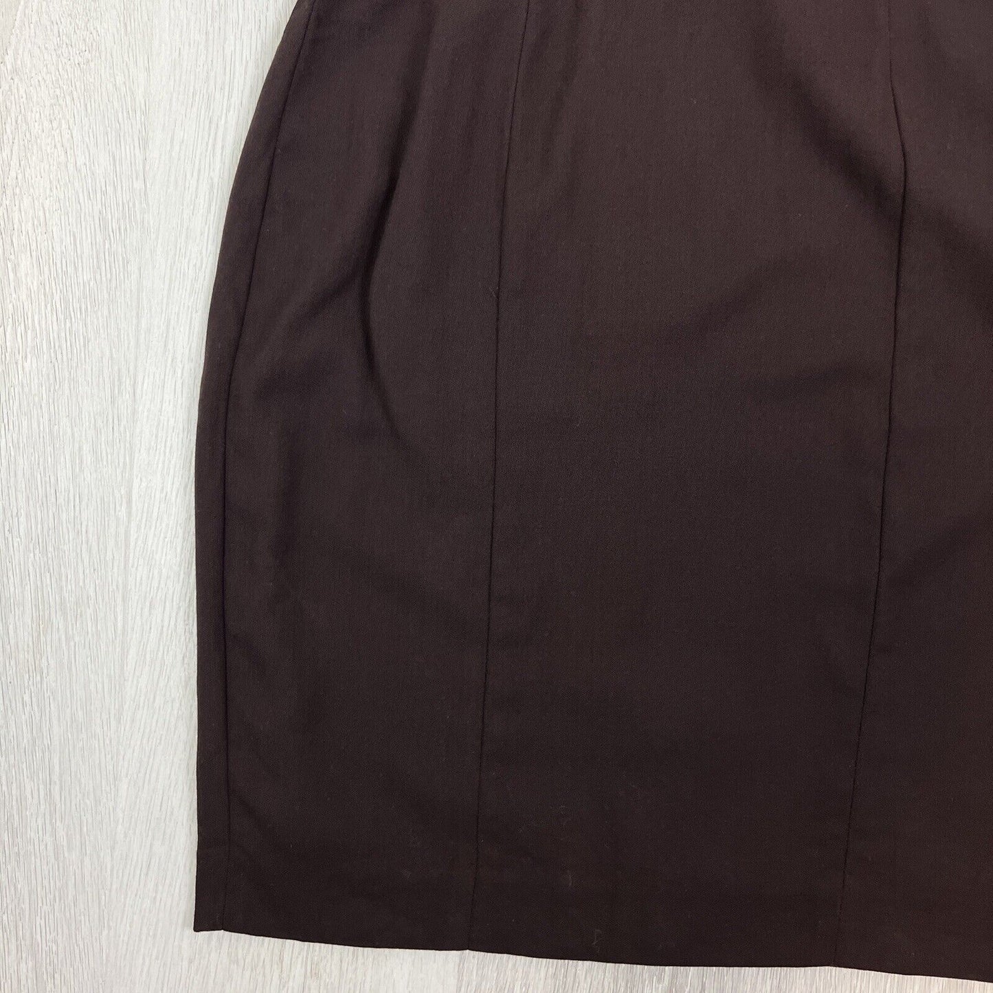 Due Per Due Collection Womens Brown Pencil Straight Skirt Size 8 100% Wool USA