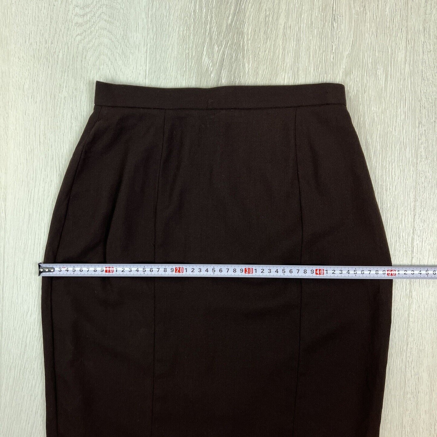 Due Per Due Collection Womens Brown Pencil Straight Skirt Size 8 100% Wool USA