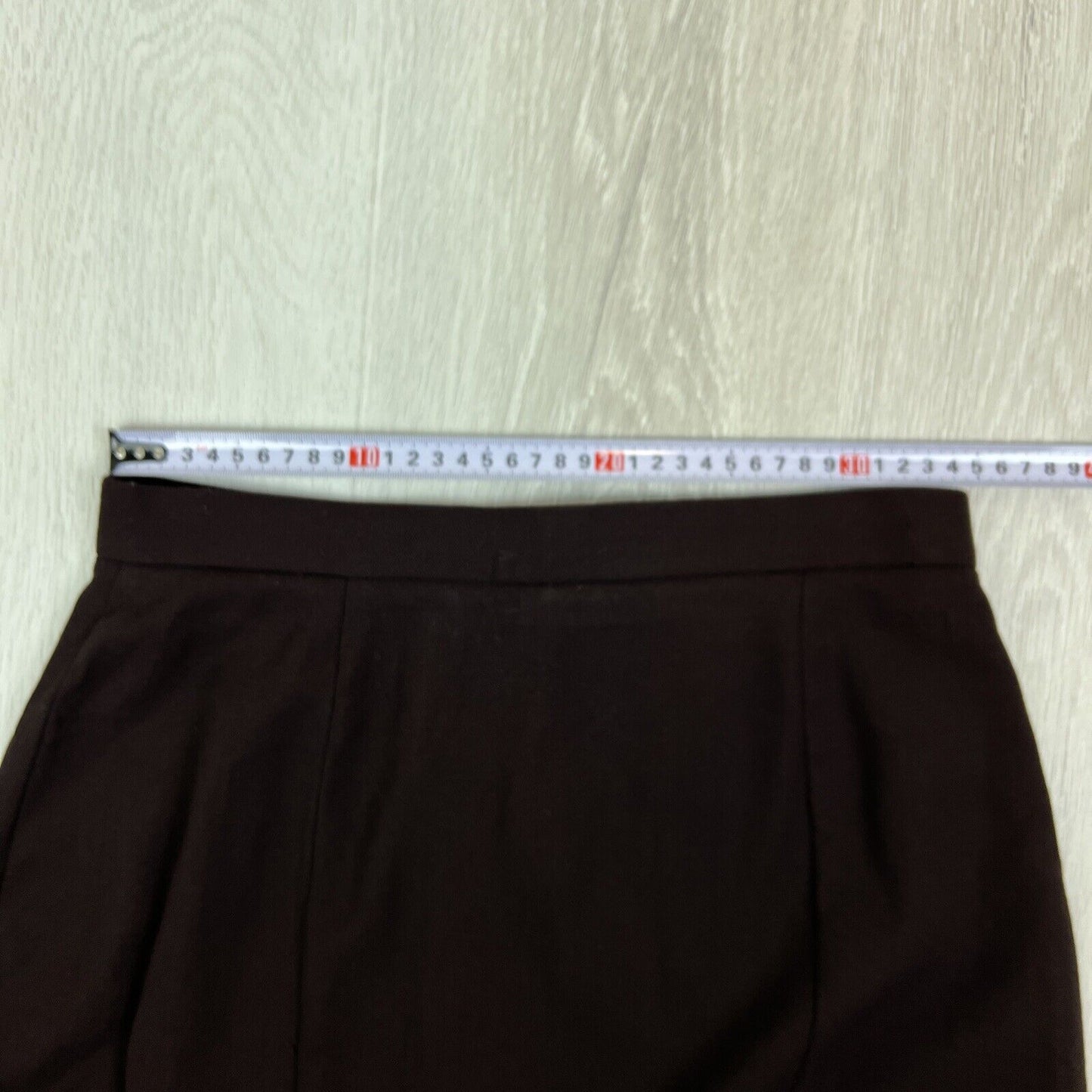 Due Per Due Collection Womens Brown Pencil Straight Skirt Size 8 100% Wool USA