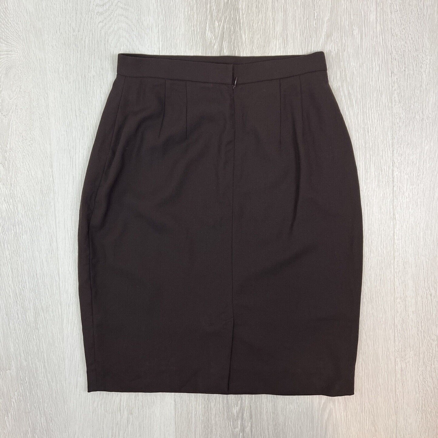 Due Per Due Collection Womens Brown Pencil Straight Skirt Size 8 100% Wool USA