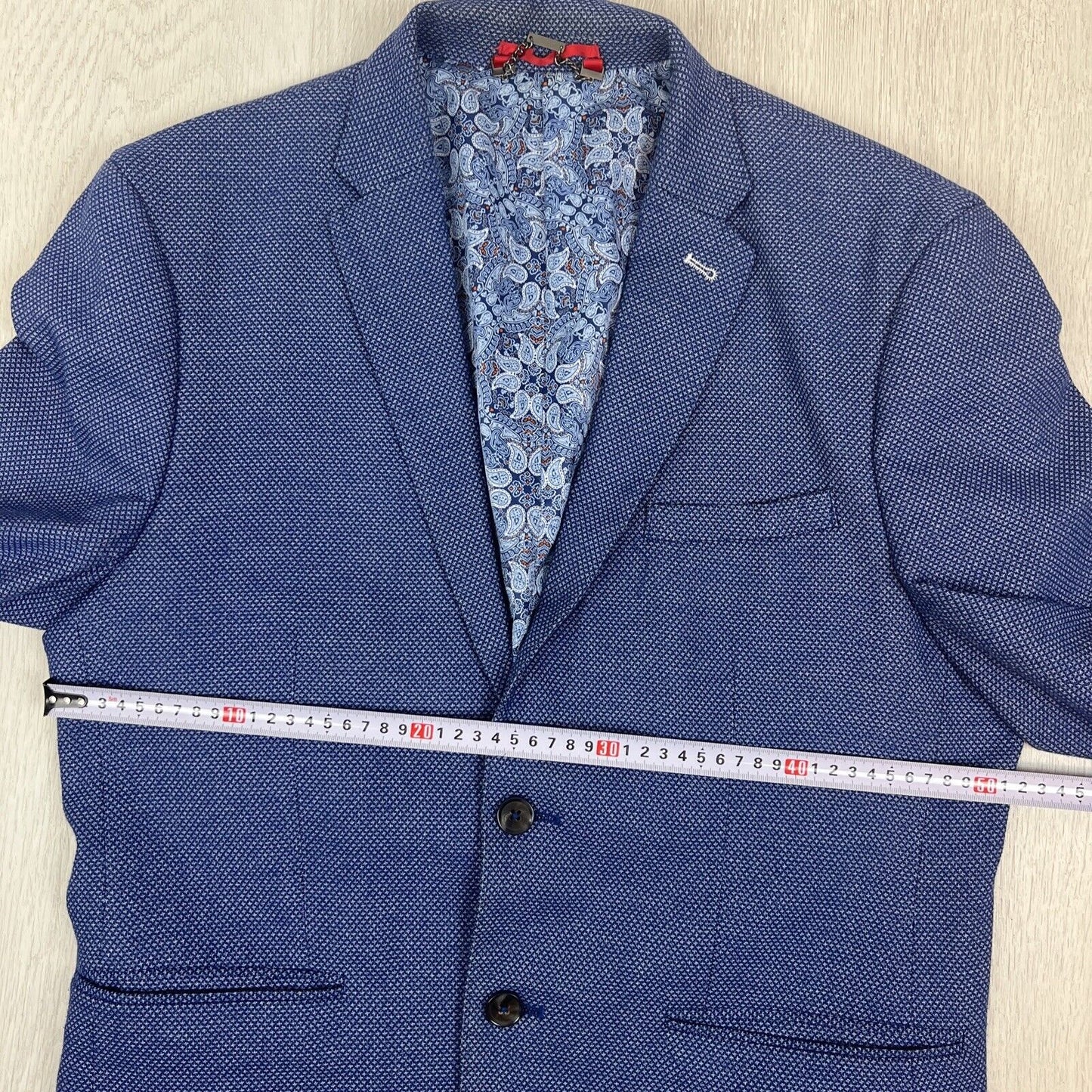 Politix Mens Blue Slim Stretch Suit Jacket Large