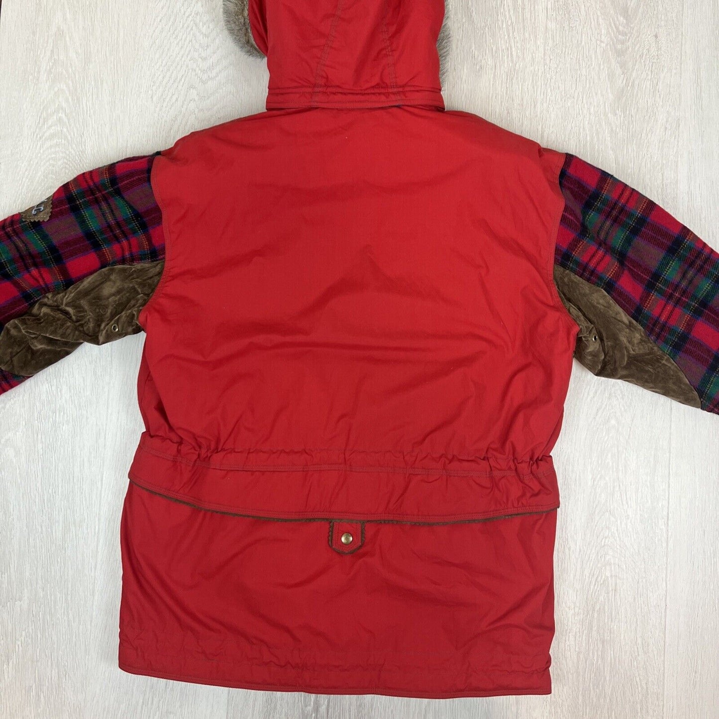 Rene Derhey Womens Red Vintage Full Zip Hooded Jacket Size M