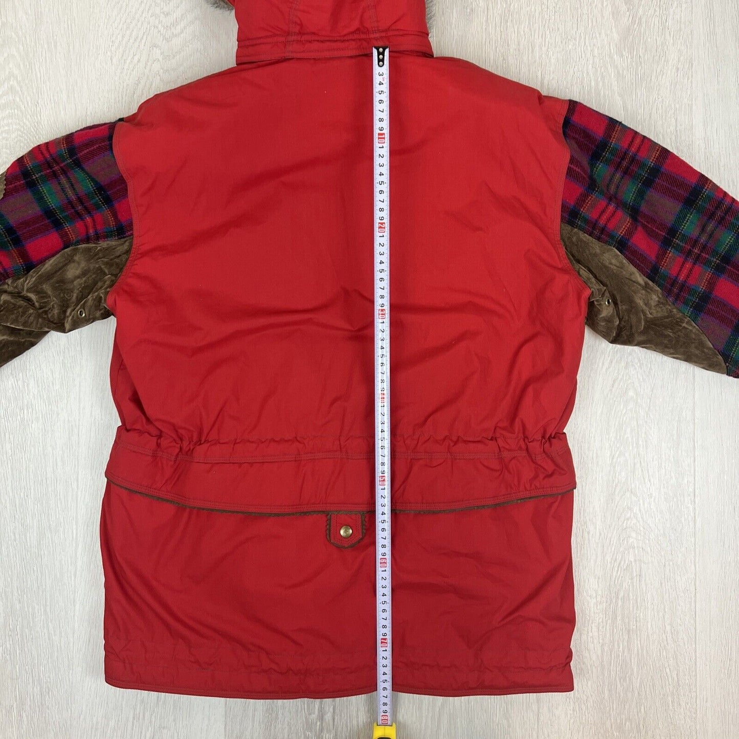 Rene Derhey Womens Red Vintage Full Zip Hooded Jacket Size M