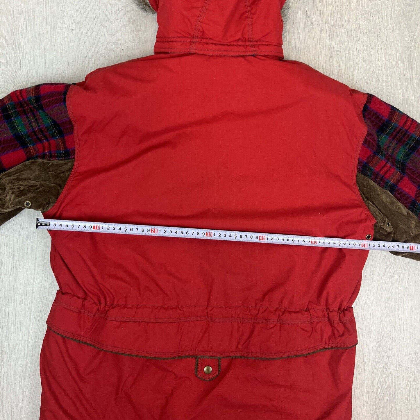 Rene Derhey Womens Red Vintage Full Zip Hooded Jacket Size M