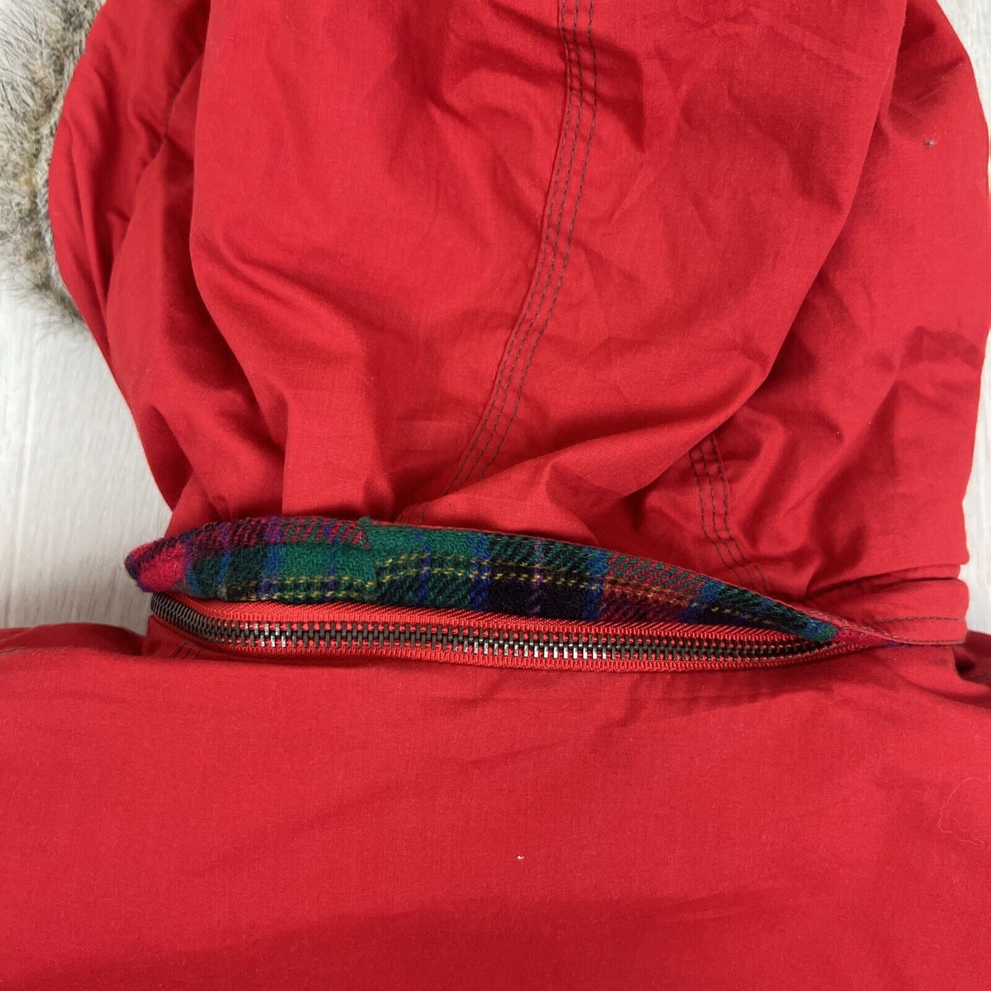 Rene Derhey Womens Red Vintage Full Zip Hooded Jacket Size M