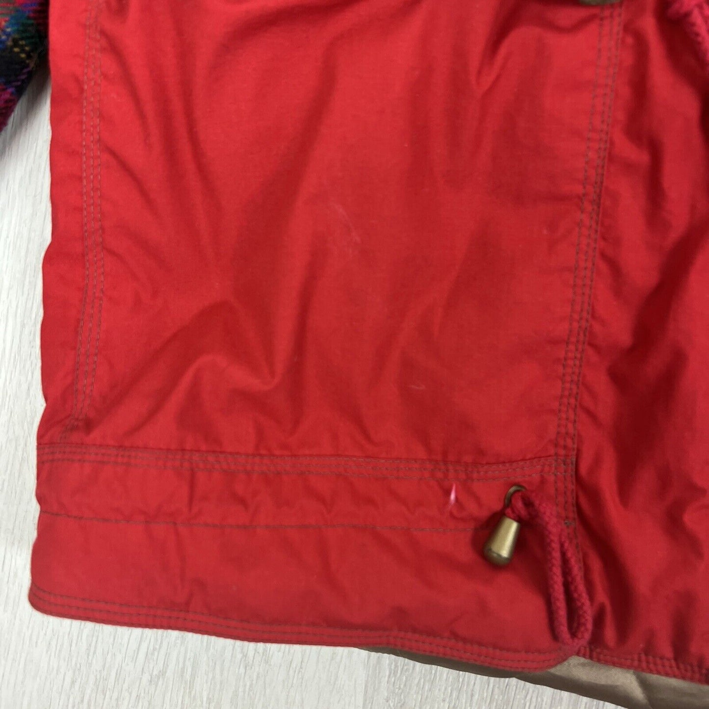 Rene Derhey Womens Red Vintage Full Zip Hooded Jacket Size M