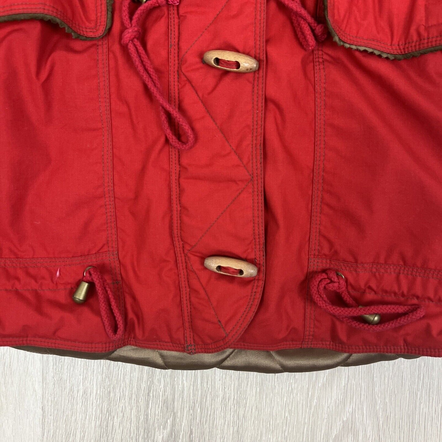 Rene Derhey Womens Red Vintage Full Zip Hooded Jacket Size M