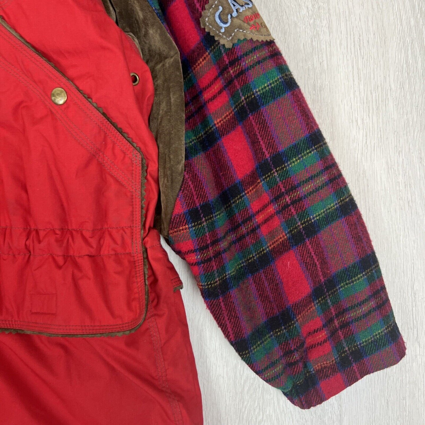 Rene Derhey Womens Red Vintage Full Zip Hooded Jacket Size M