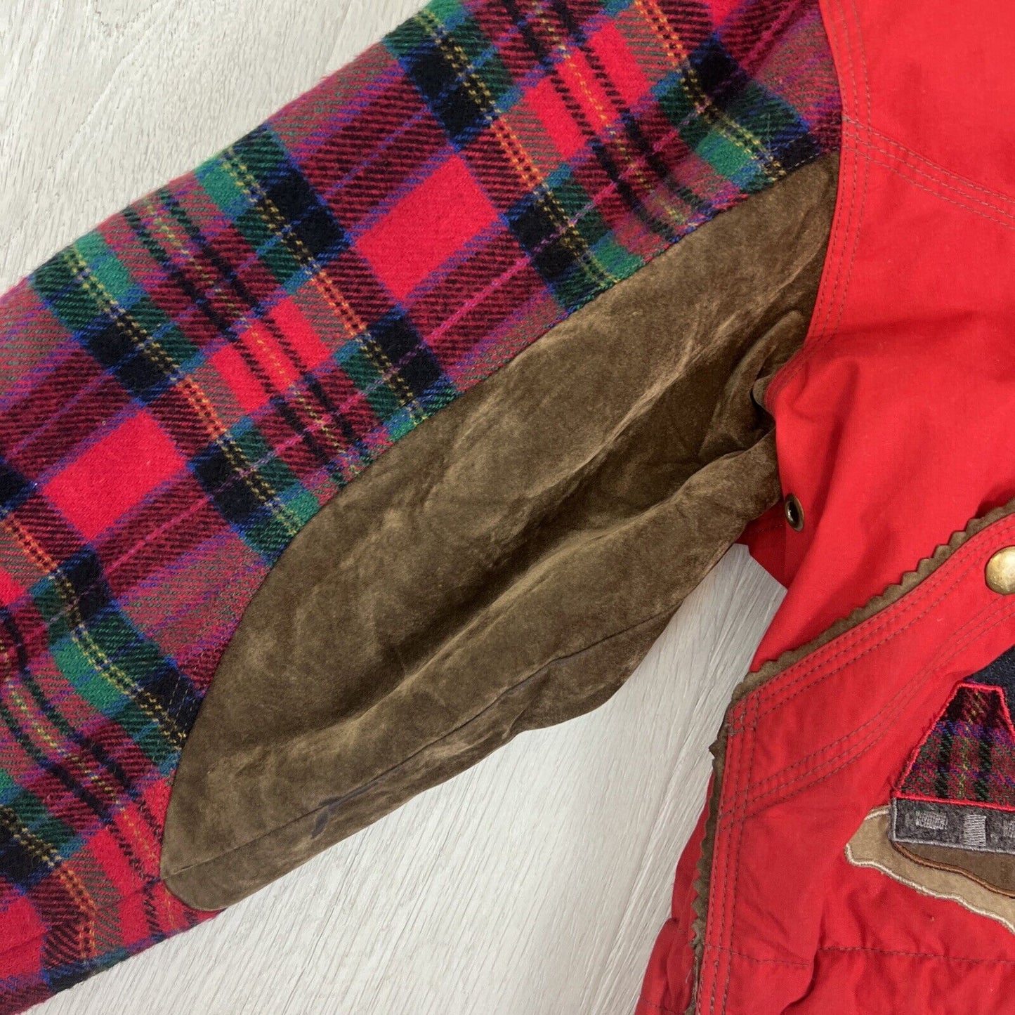 Rene Derhey Womens Red Vintage Full Zip Hooded Jacket Size M