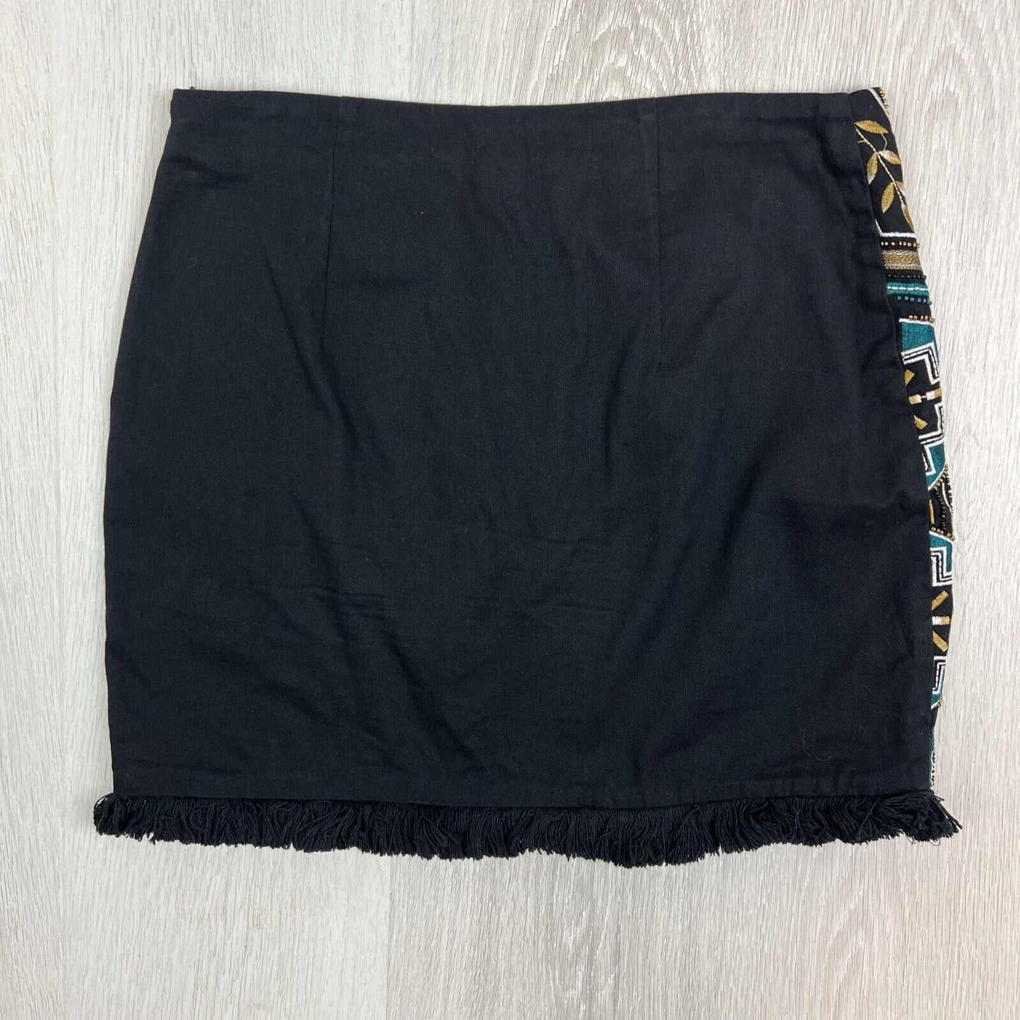 H&M Womens Bead Detail Black Mini Skirt Size 8 US