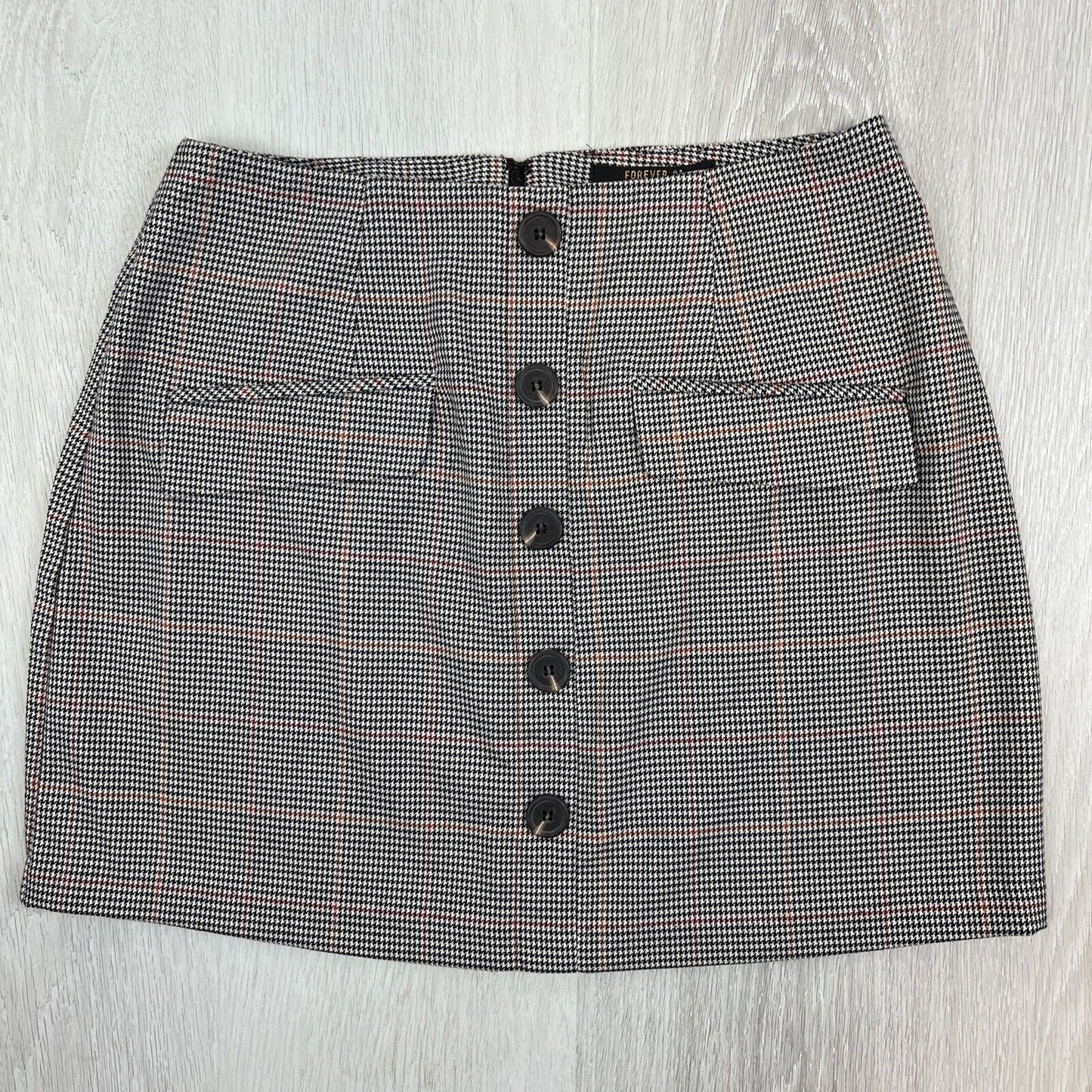 Forever 21 Contemporary Womens Houndstooth Pattern Mini Skirt Size Large