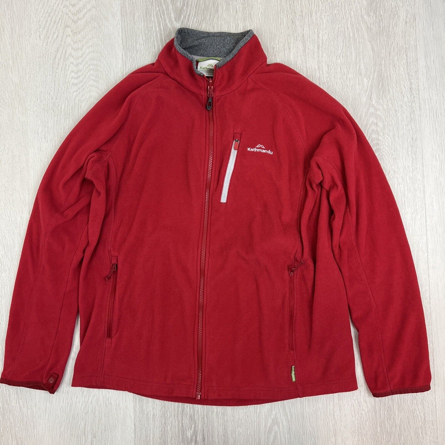 Kathmandu Mens Red Full Zip Polar Fleece Altica 100 Jumper Size large