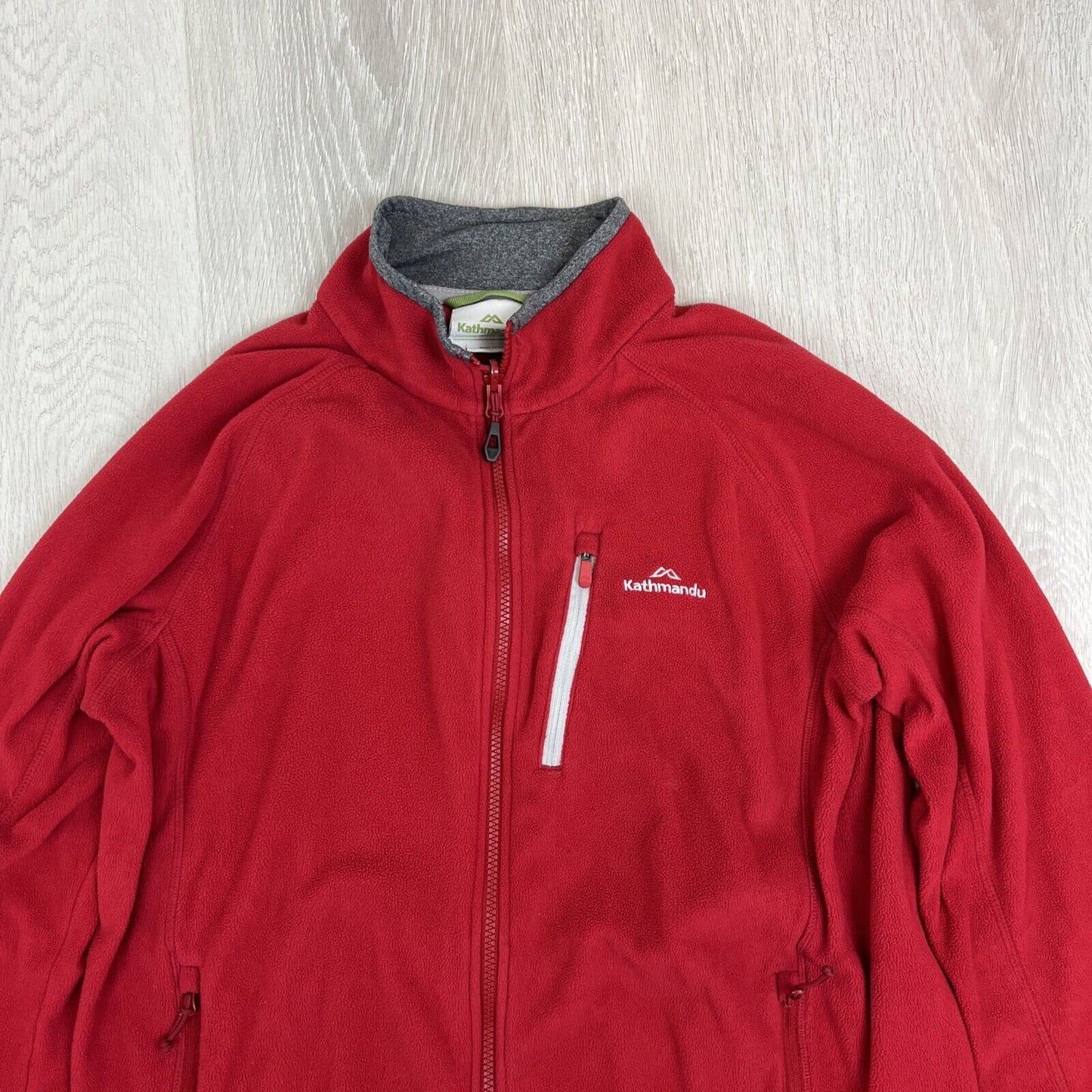 Kathmandu Mens Red Full Zip Polar Fleece Altica 100 Jumper Size large