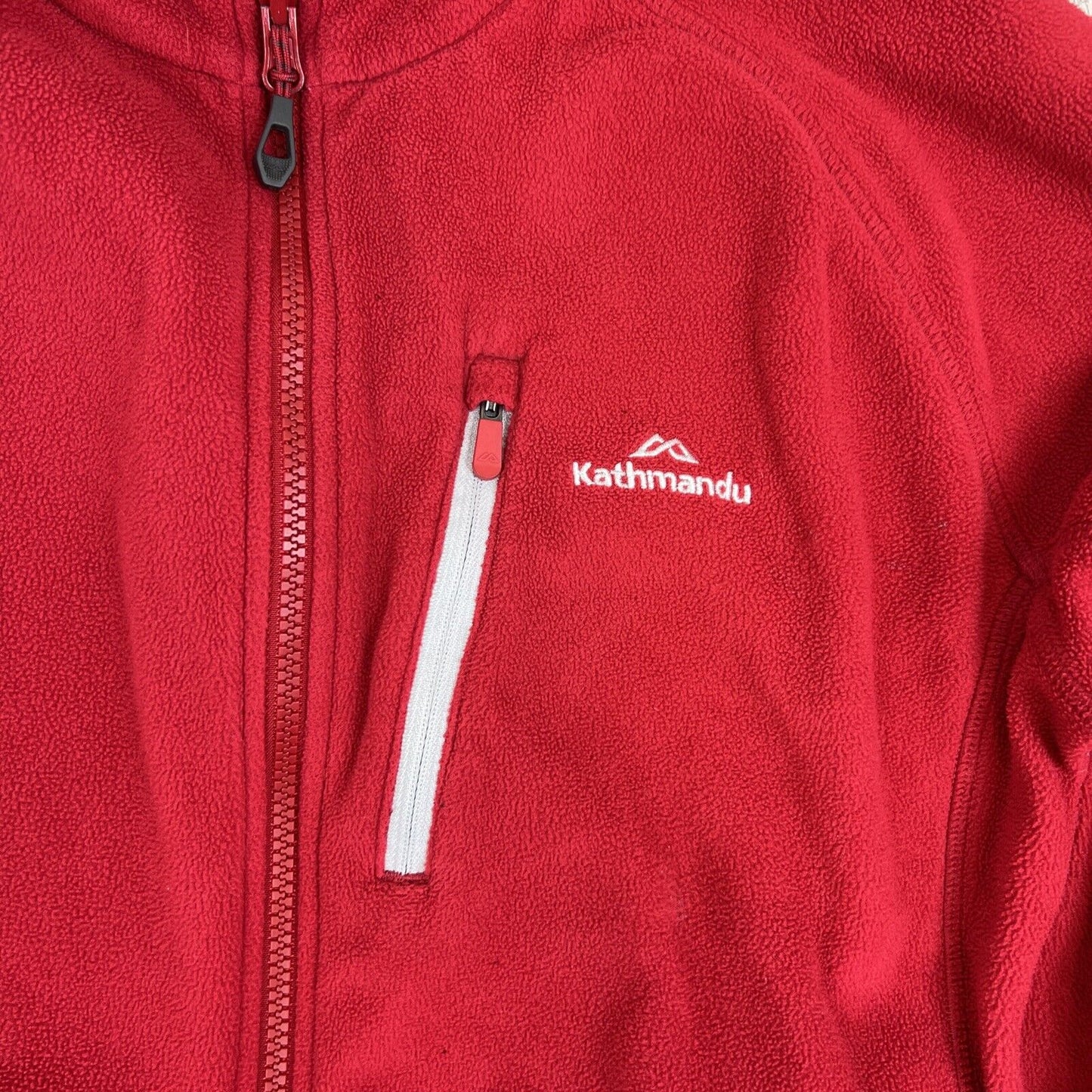 Kathmandu Mens Red Full Zip Polar Fleece Altica 100 Jumper Size large