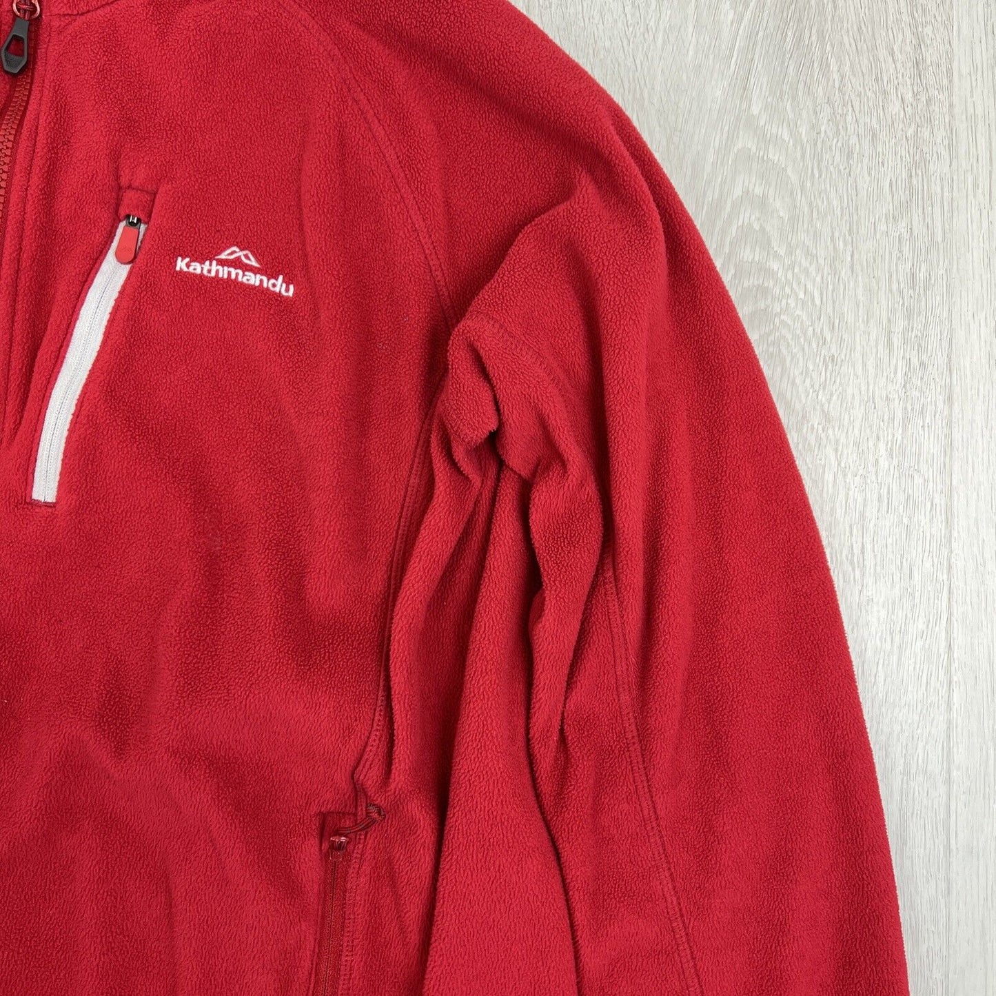 Kathmandu Mens Red Full Zip Polar Fleece Altica 100 Jumper Size large