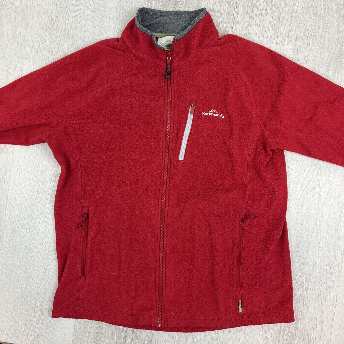 Kathmandu Mens Red Full Zip Polar Fleece Altica 100 Jumper Size large