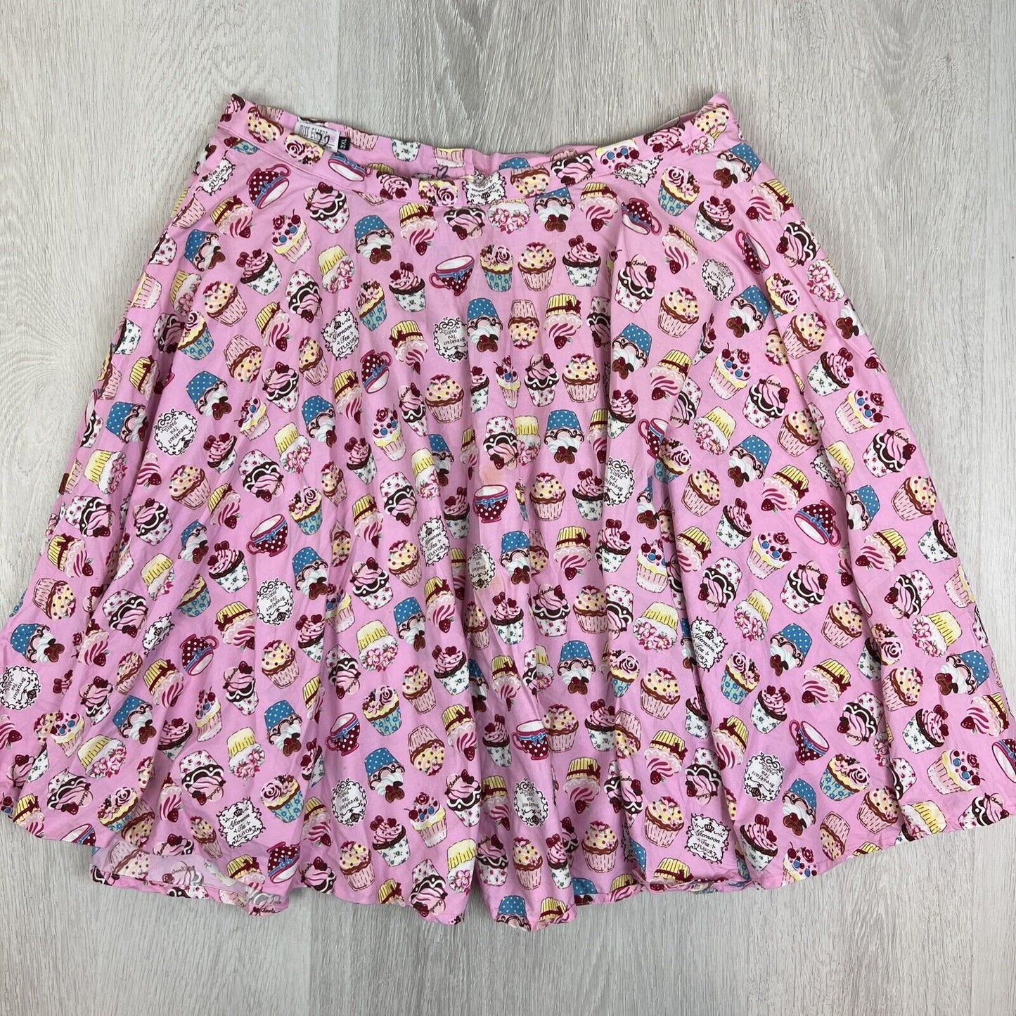 Miss Elinor Womens Pink Cupcake Pattern Skirt Size 3XL