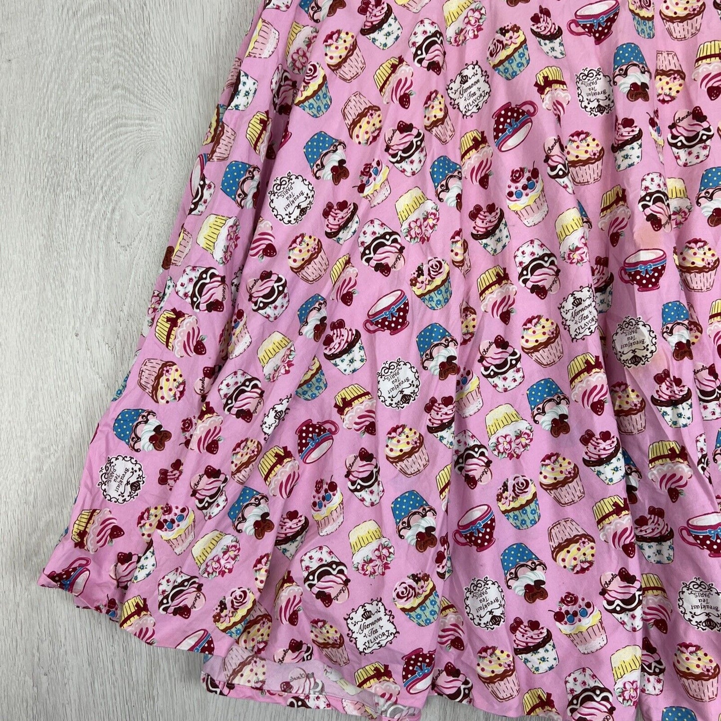 Miss Elinor Womens Pink Cupcake Pattern Skirt Size 3XL