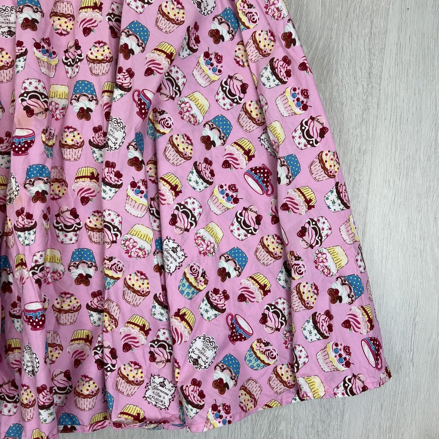 Miss Elinor Womens Pink Cupcake Pattern Skirt Size 3XL