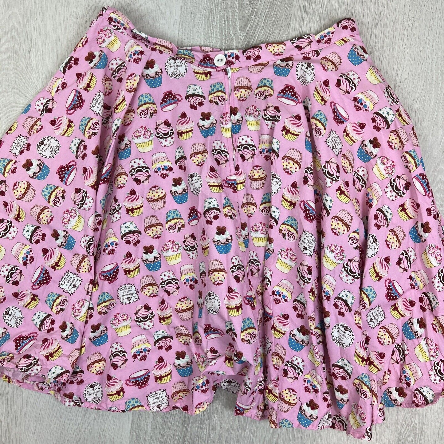 Miss Elinor Womens Pink Cupcake Pattern Skirt Size 3XL